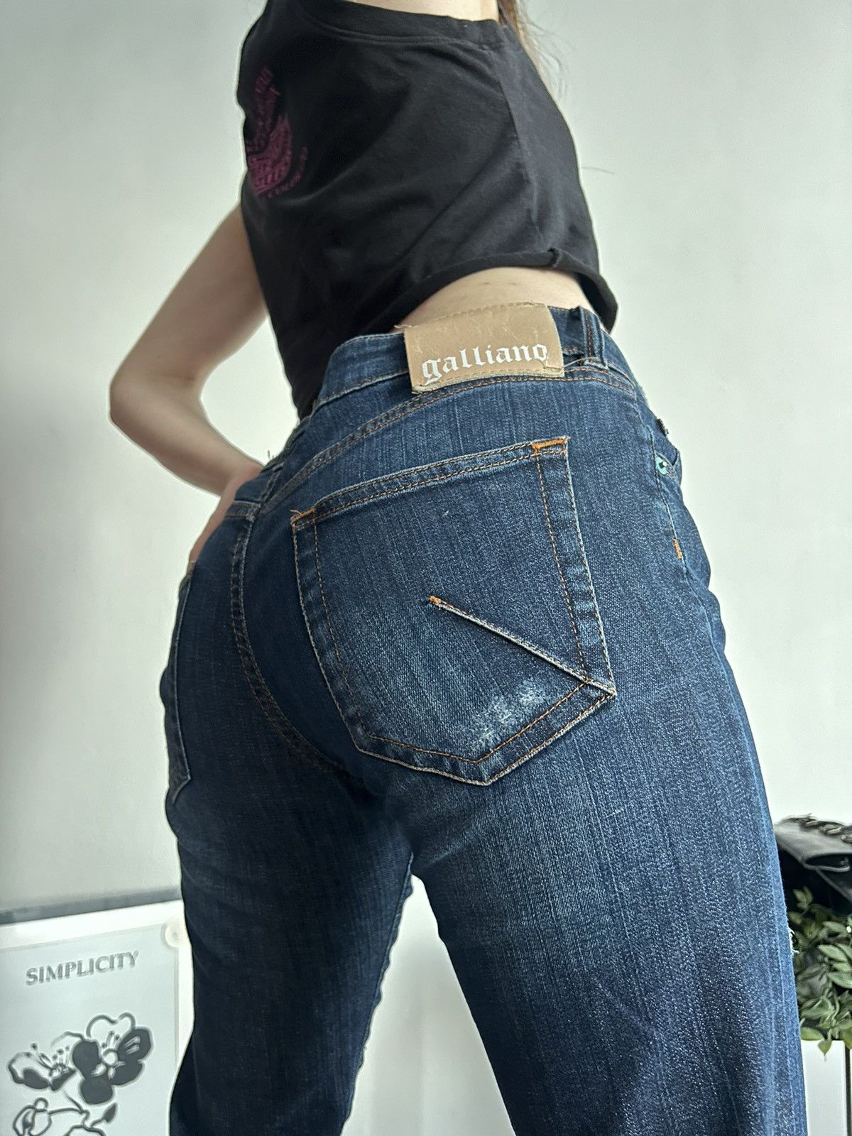 John Galliano × Vintage Galliano flared washed jeans Y2K vintage Size 28" / US 6 / IT 42 - 1 Thumbnail