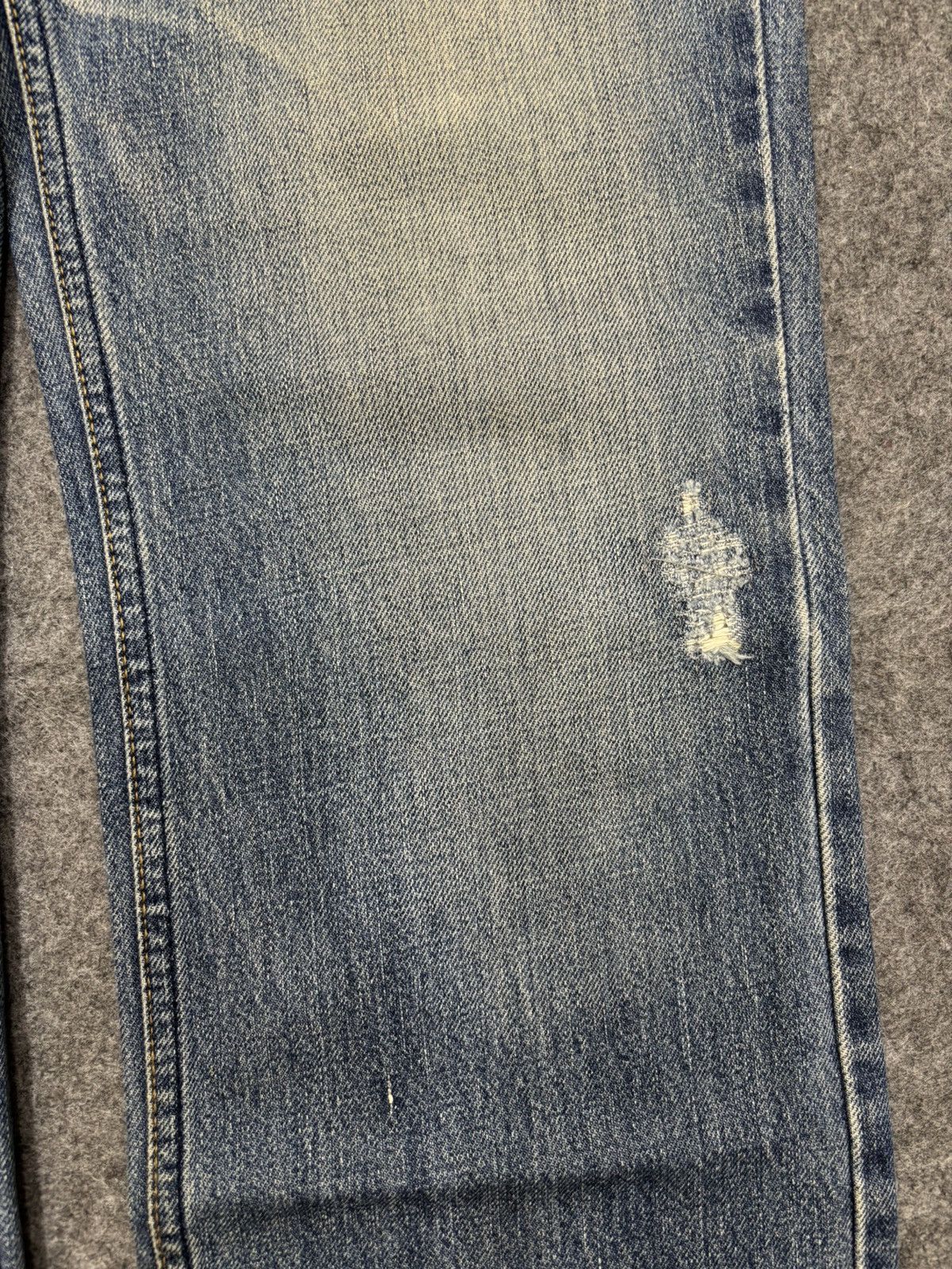 Japanese Brand 💥Vintage LOUNGE LIZARD Japan Crash Distressed Denim F679 Size US 33 - 12 Thumbnail