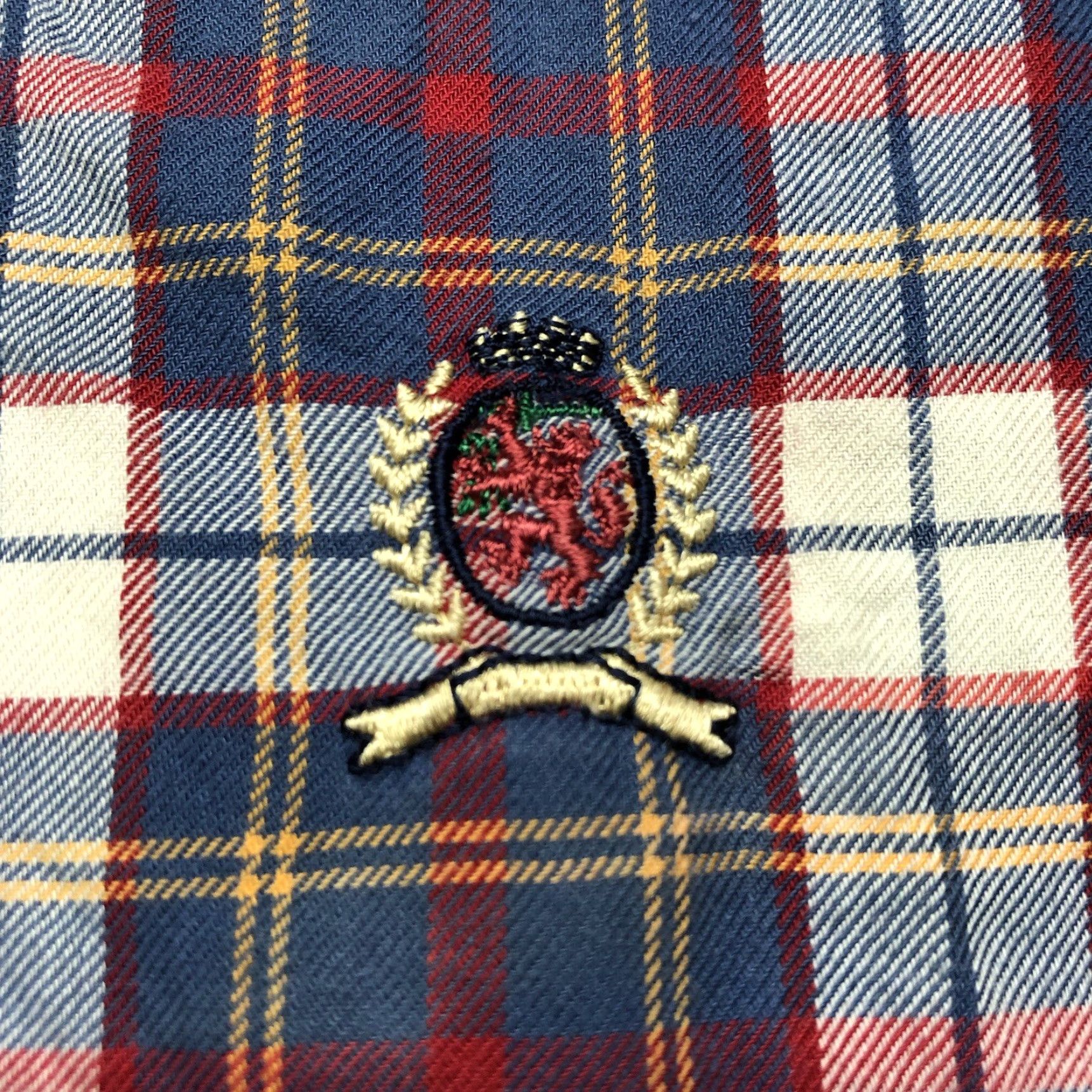 Tommy Hilfiger VINTAGE Tommy Hilfiger Crest Plaid Long Sleeve Shirt Mens M Red Blue Pocket Shirt Size US M / EU 48-50 / 2 - 4 Thumbnail