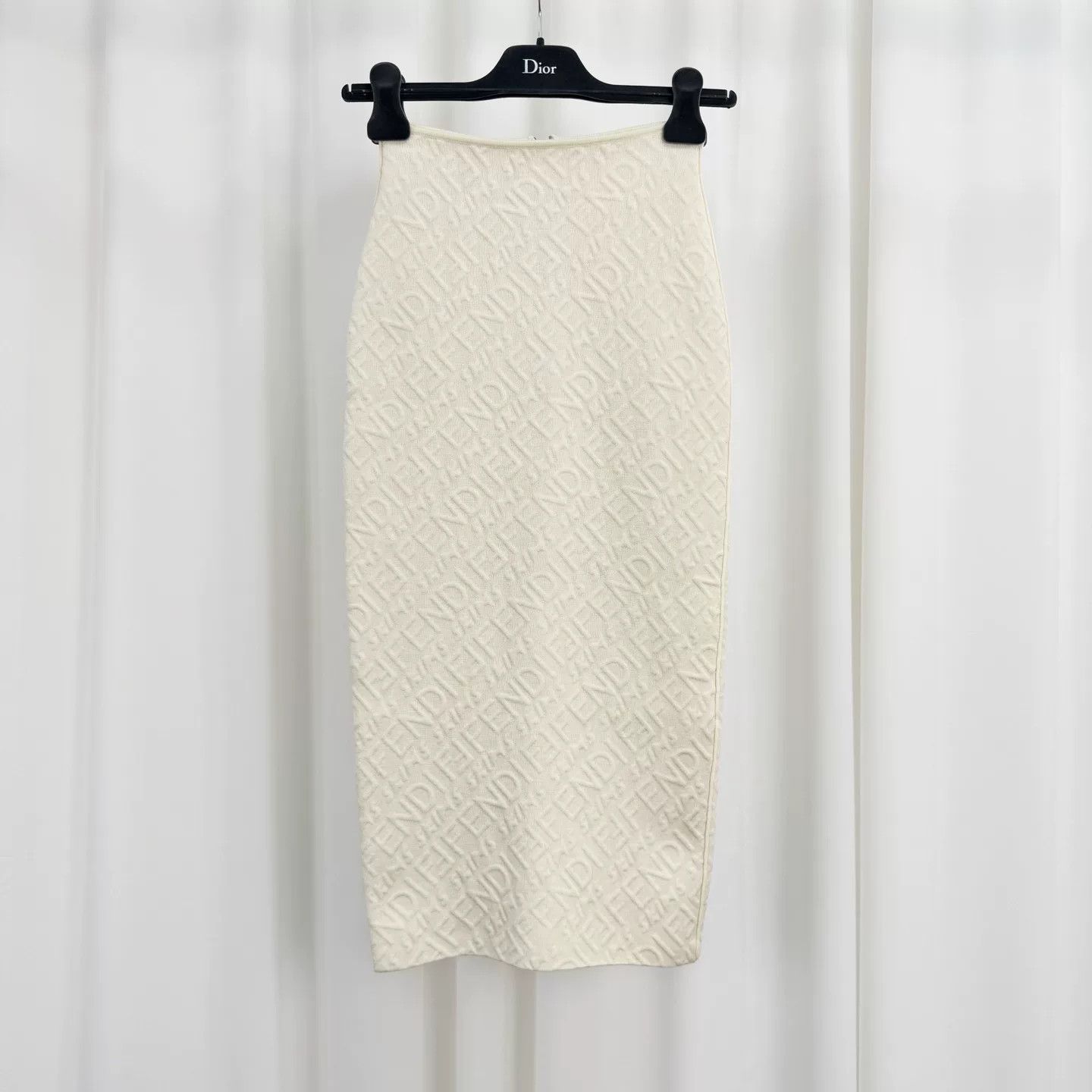 Fendi Fendi x Skims Beige Embossed Print Skirt Size 36" / US 14 / IT 50 - 1 Thumbnail