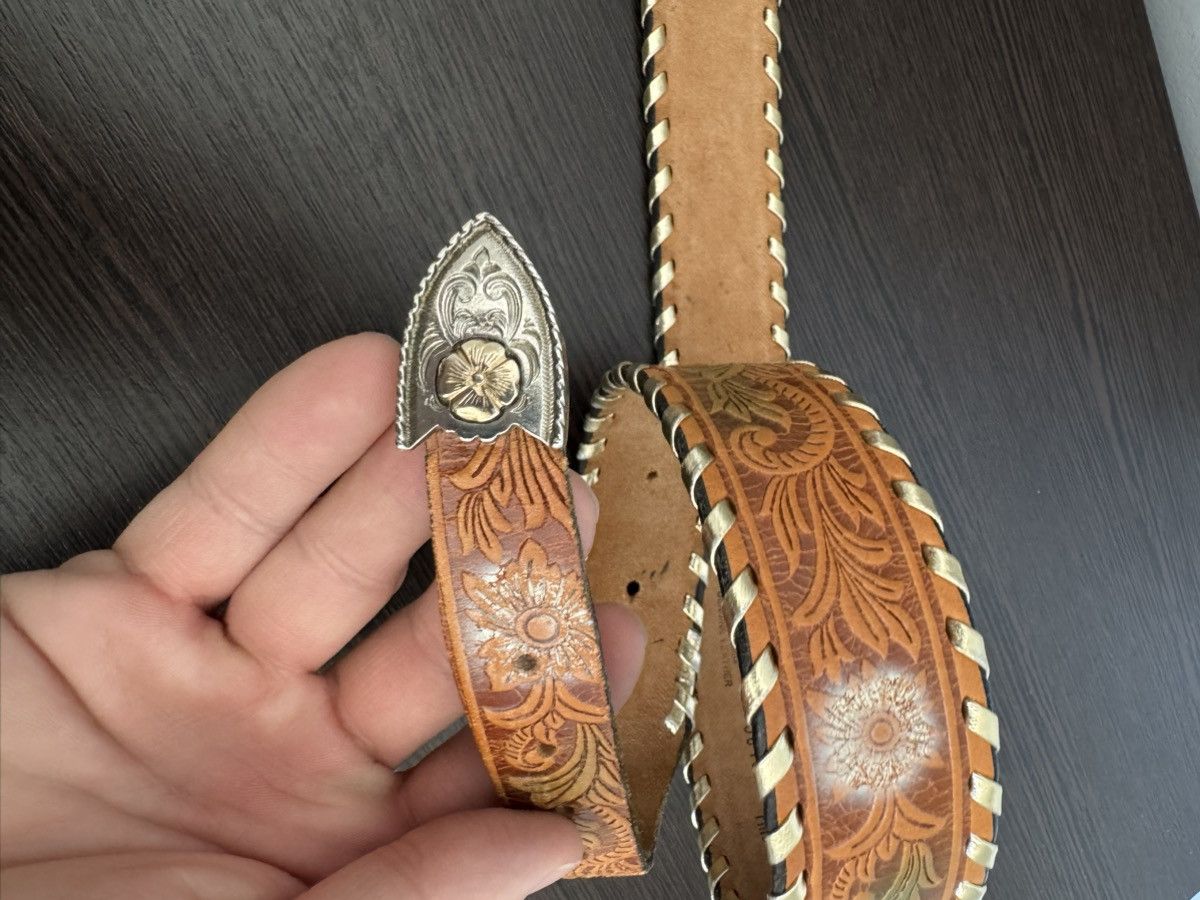 Vintage Rain Tree 1978 buckle + Riffle brown leather belt Size ONE SIZE - 10 Thumbnail