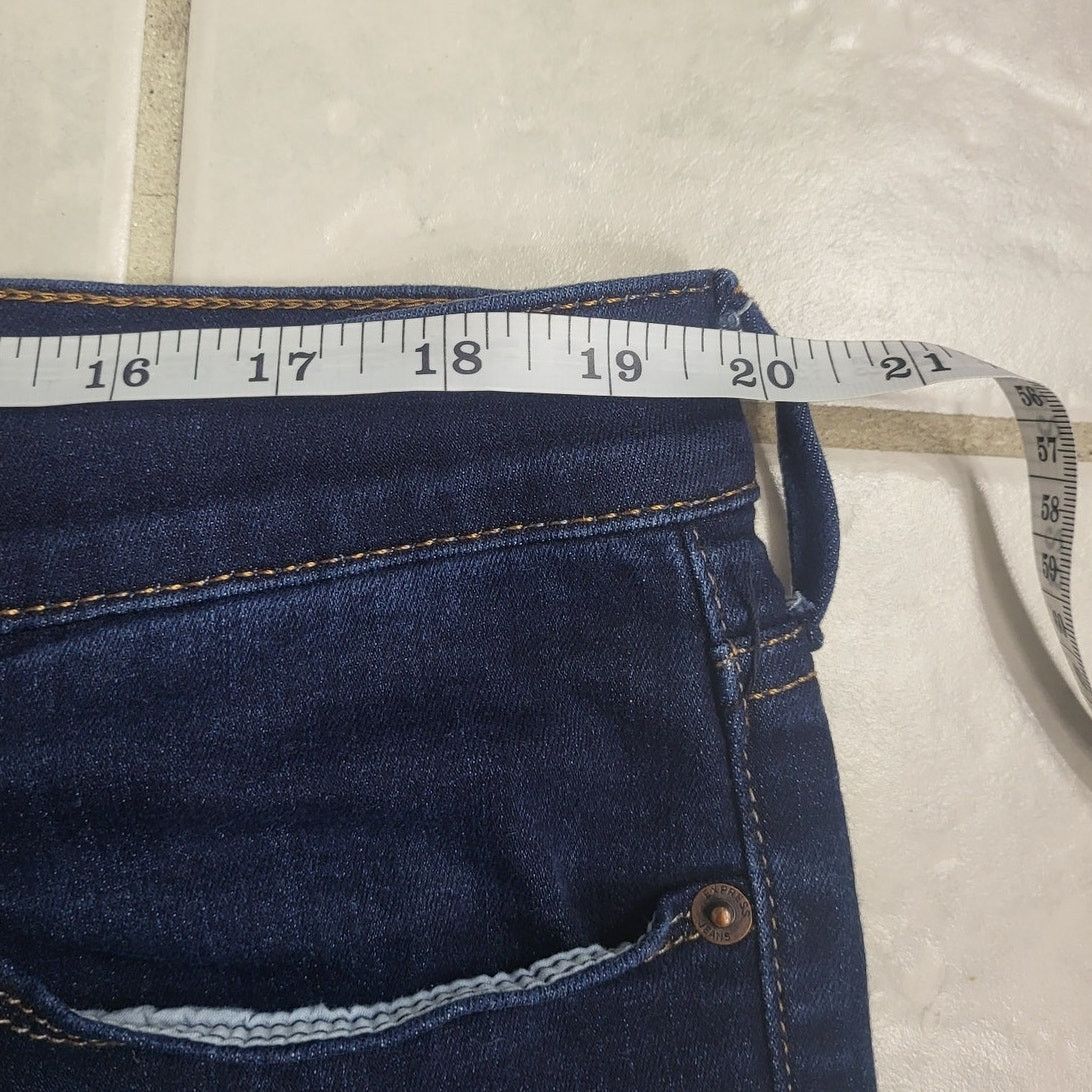 Express Express Dark Wash Skyscraper Mid Rise Jeans - Size 18L Size 40" / US 18 - 4 Thumbnail