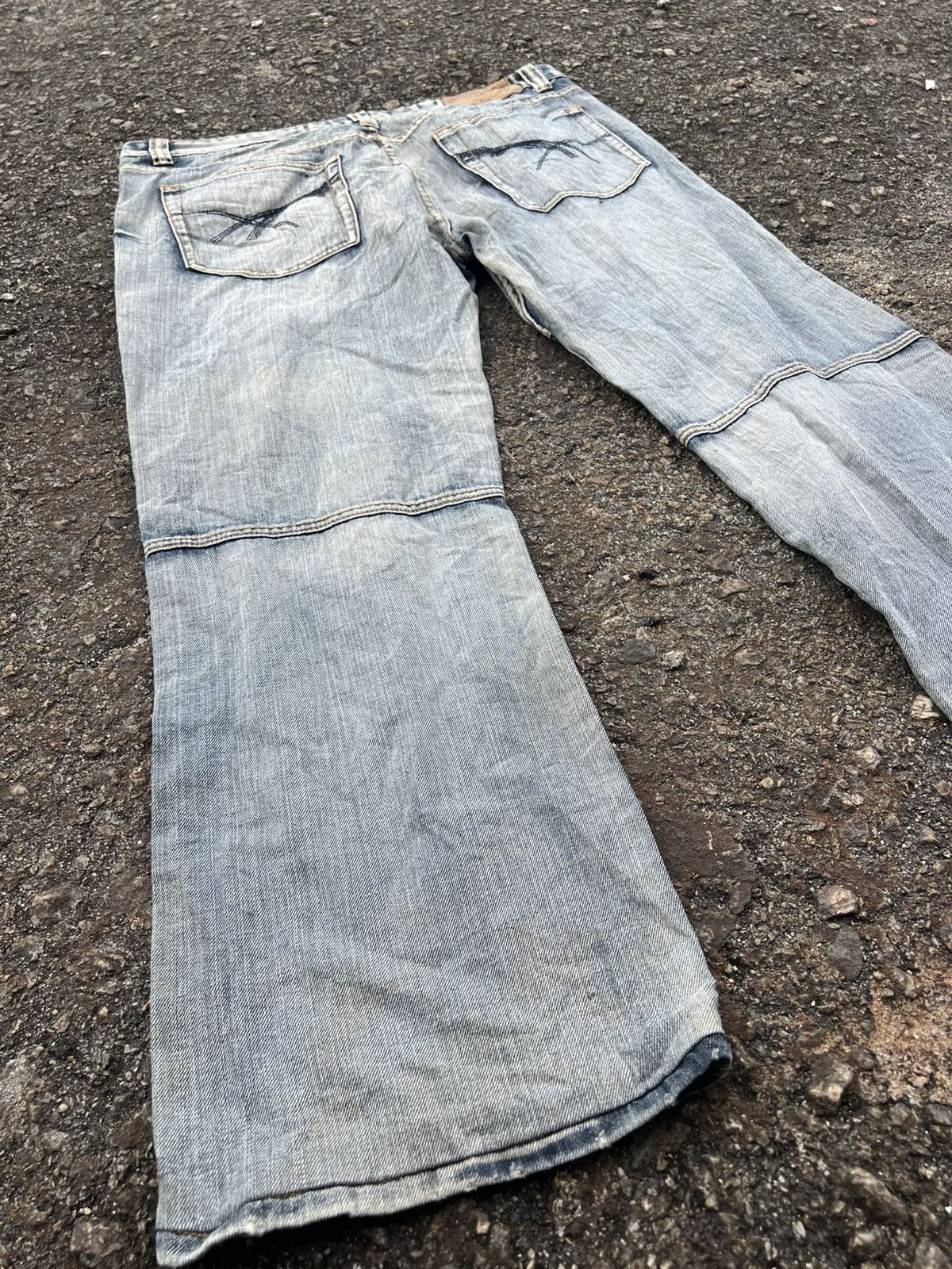 Japanese Brand Fishbone BAGGY JEANS Distressed Denim Size US 39 - 9 Thumbnail