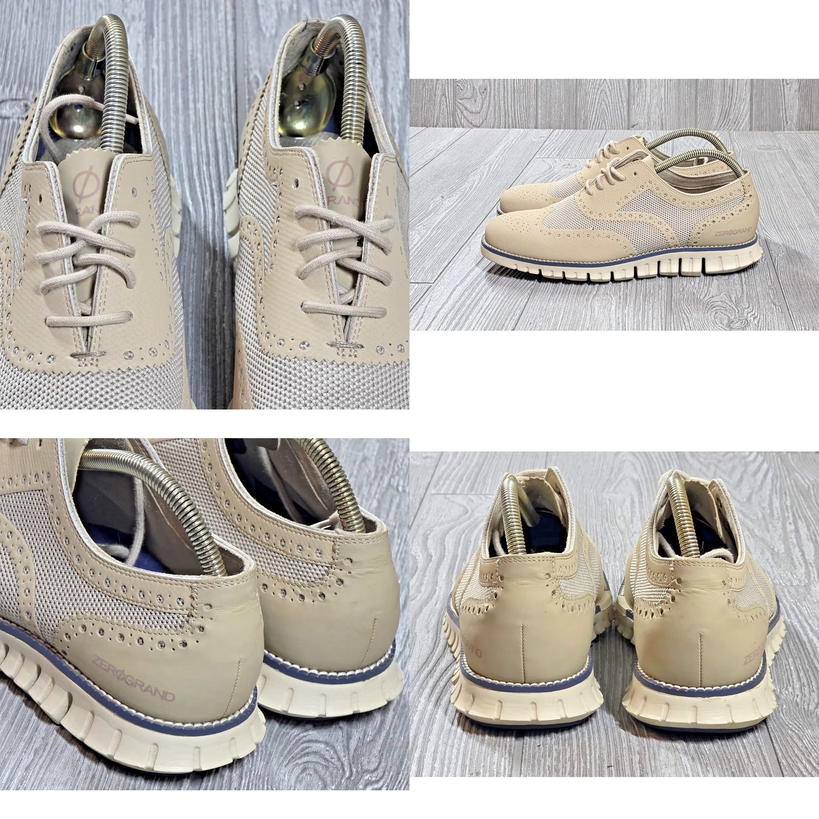 Cole Haan Cole Haan Zerogrand 8 Mens No Stitch Closed Wingtip Oxford Barley Beige Ivory Leather Wingtip Casual Shoe 8 Mens Beige Cole Haan Zerogrand 8 Size US 8 / EU 41 - 8 Thumbnail