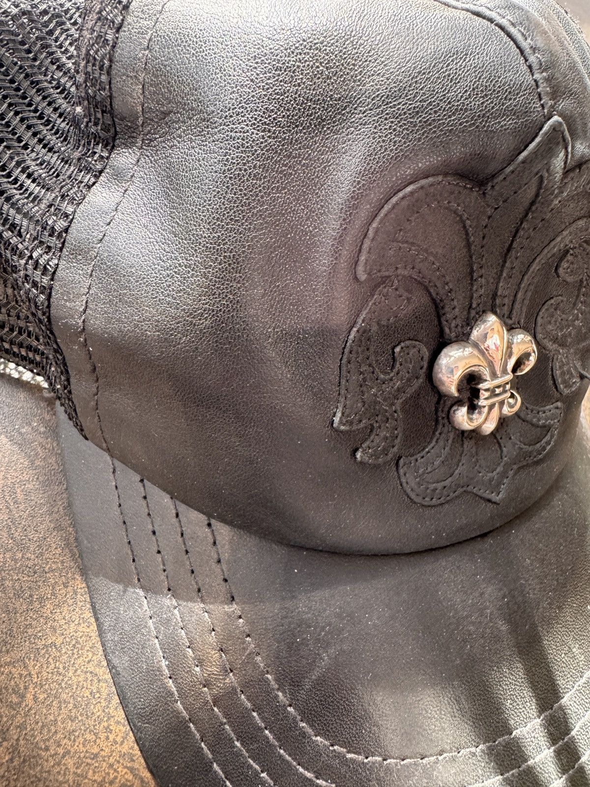 Chrome Hearts Chrome Hearts leather & mesh baseball hat Size ONE SIZE - 21 Thumbnail