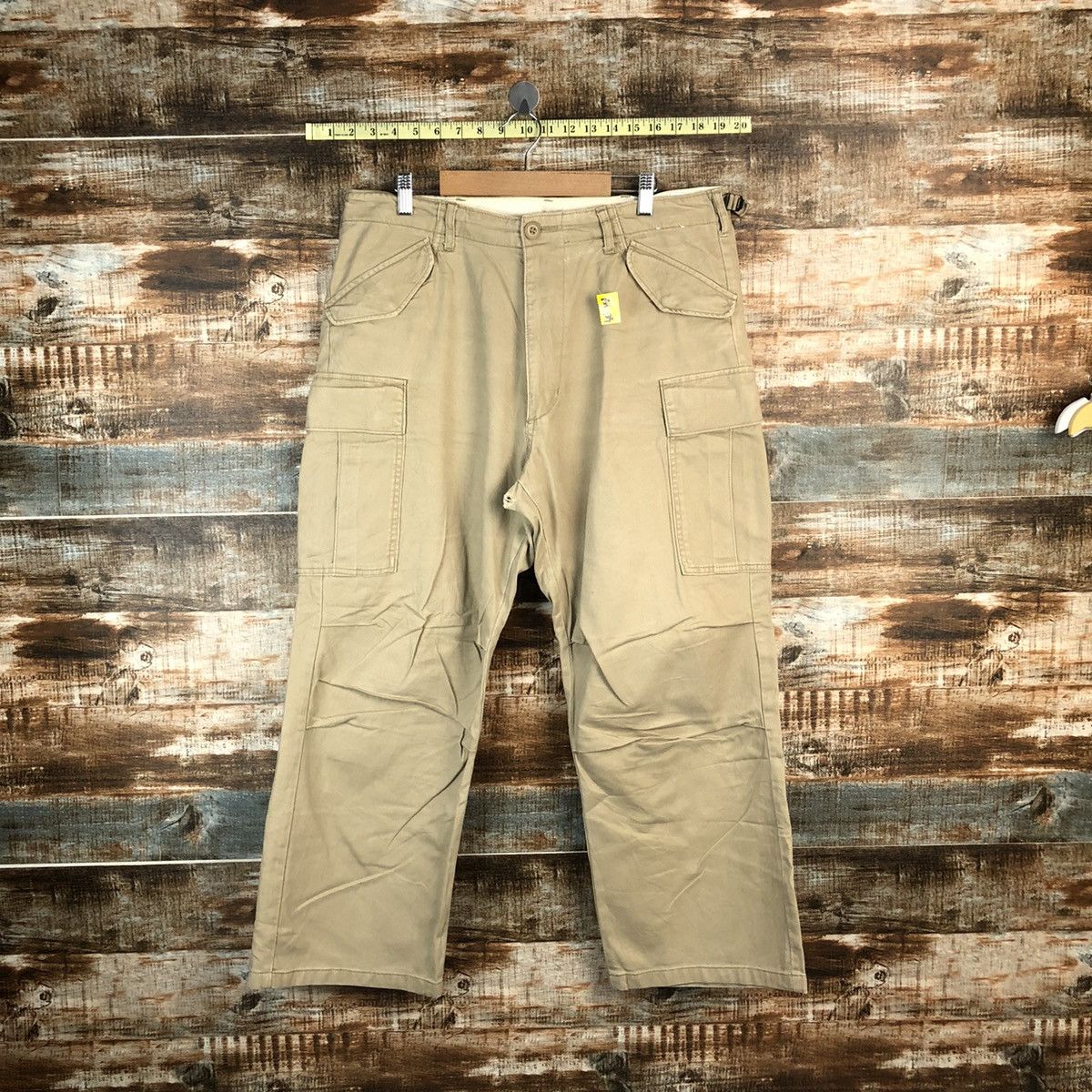 Japanese Brand Back Number Cream Cargo Multipocket Pants #A1423 Size US 33 - 1 Thumbnail