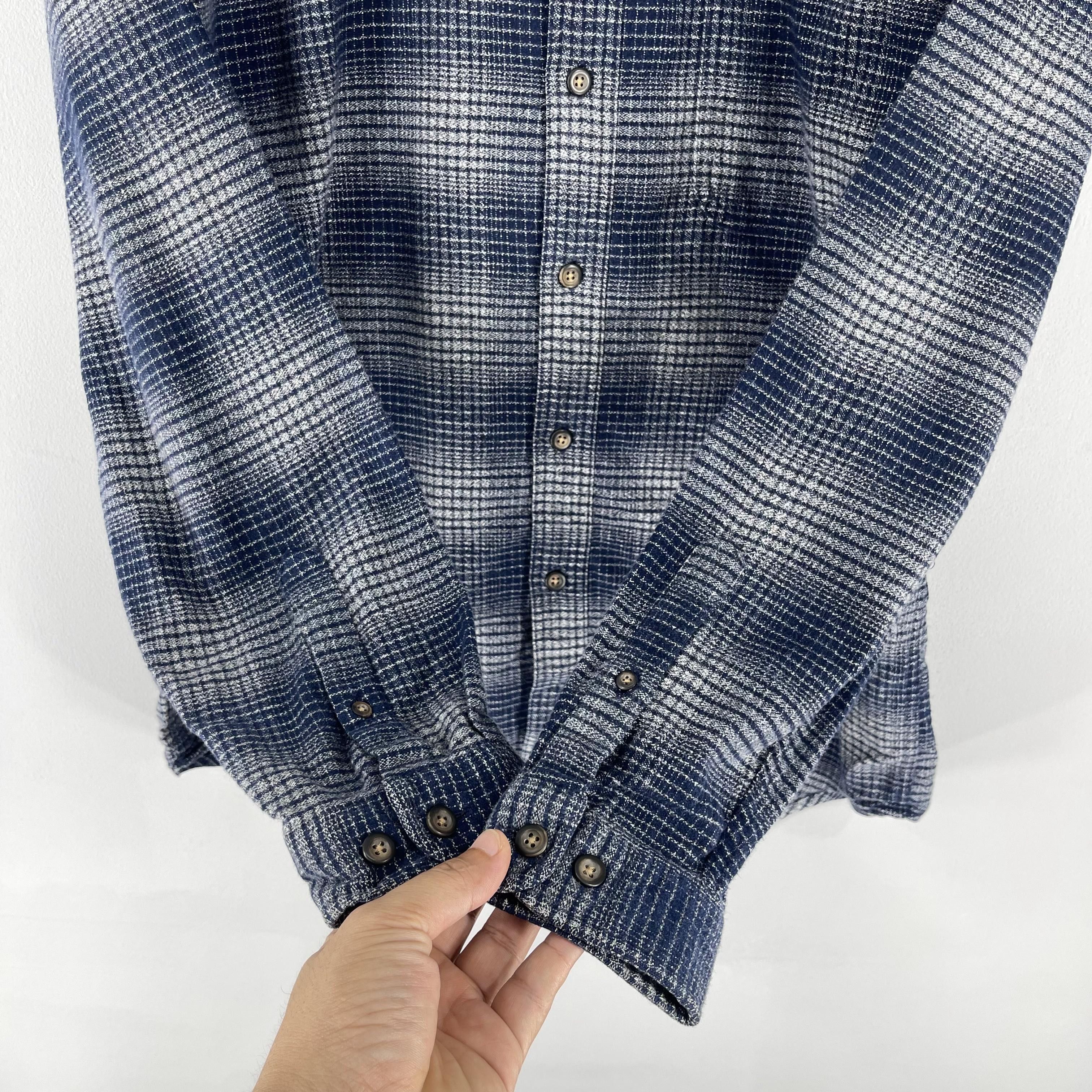 Flannel Vintage Plaid Checkered Shadow Blue Minimalist Flannel Shirt Size US M / EU 48-50 / 2 - 6 Thumbnail