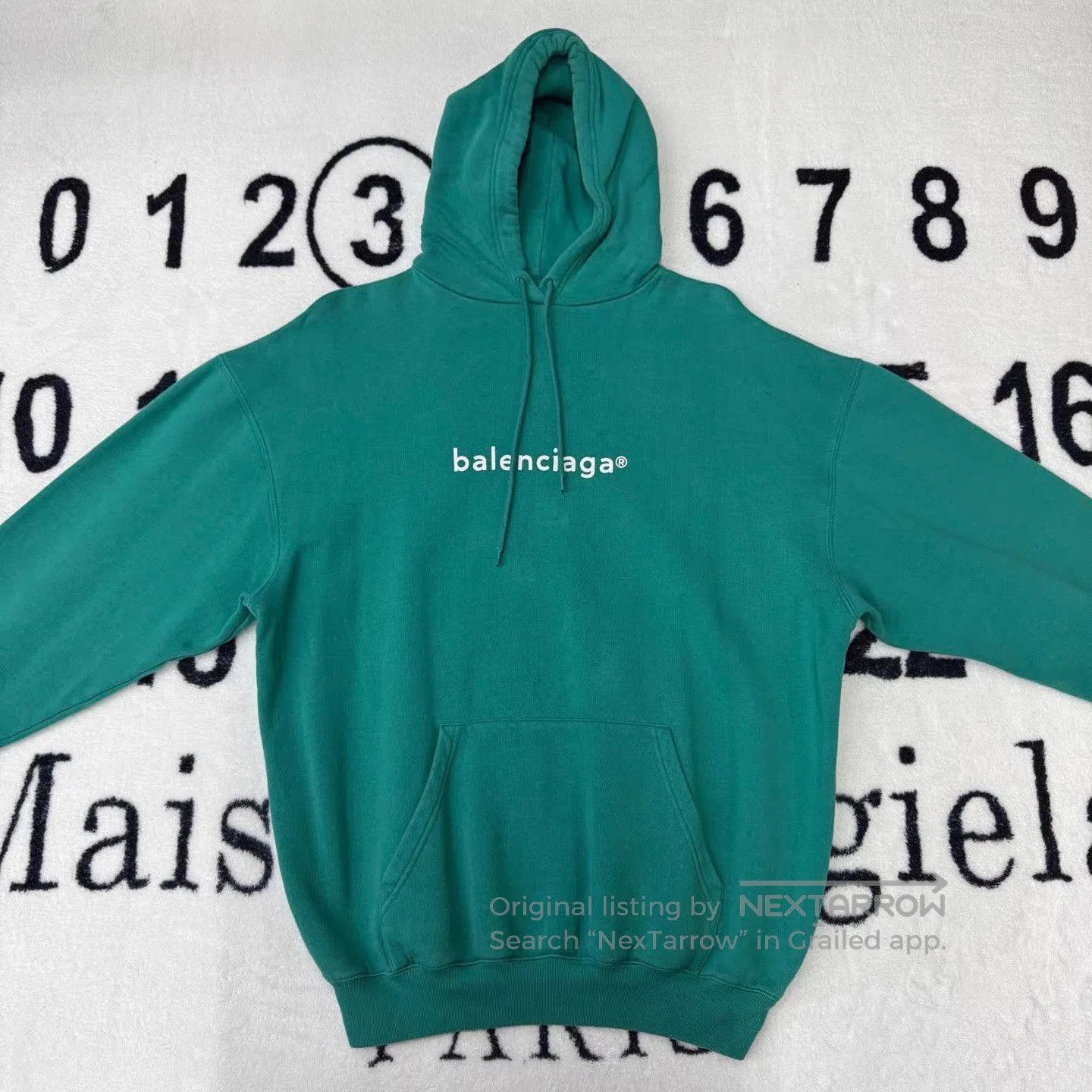Balenciaga Green Hoodie with Drawstring and Front Pocket . Size US S / EU 44-46 / 1 - 1 Thumbnail