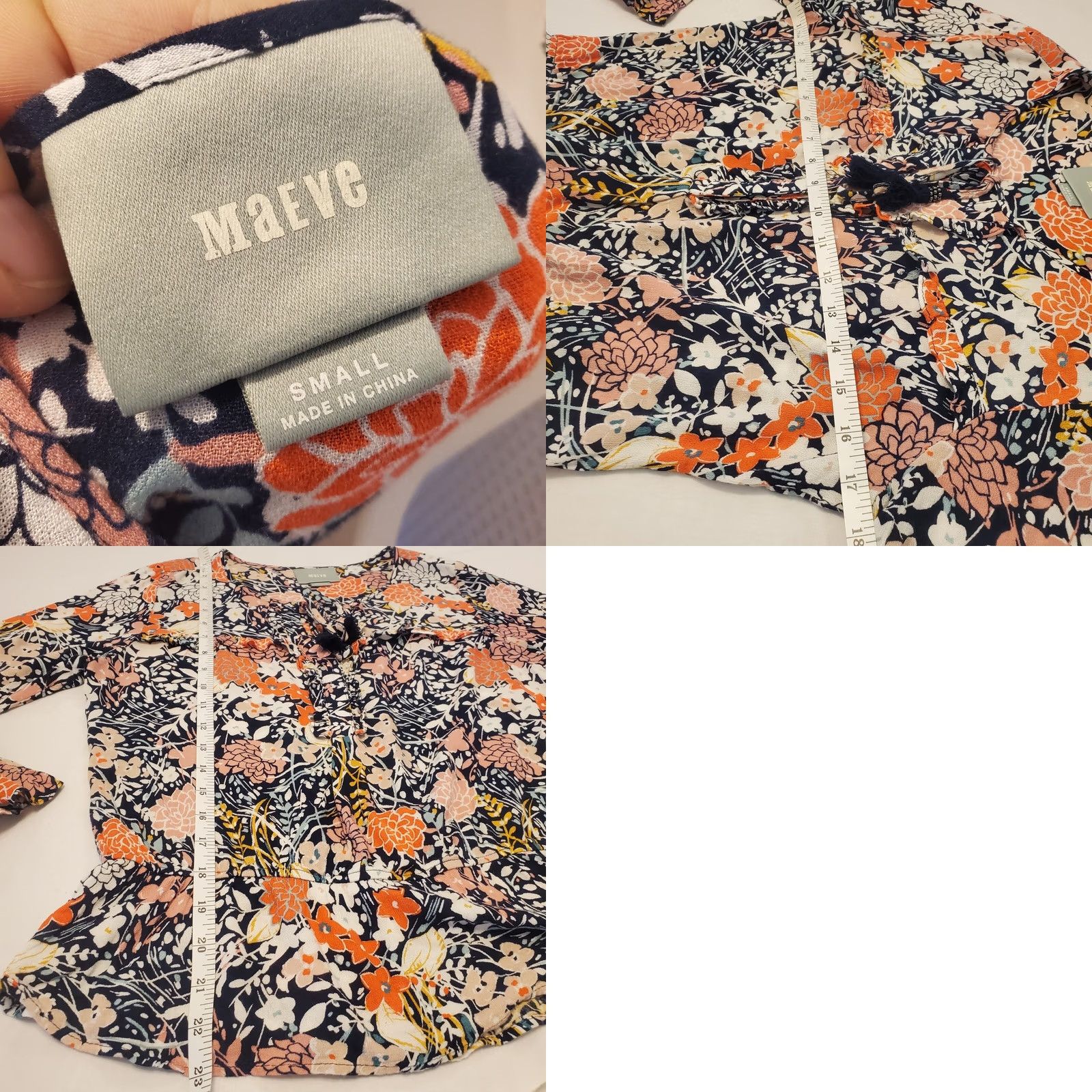 Anthropologie Anthropologie Maeve Floral Begonia Peasant Top Boho Lagenlook Small Size S / US 4 / IT 40 - 8 Thumbnail