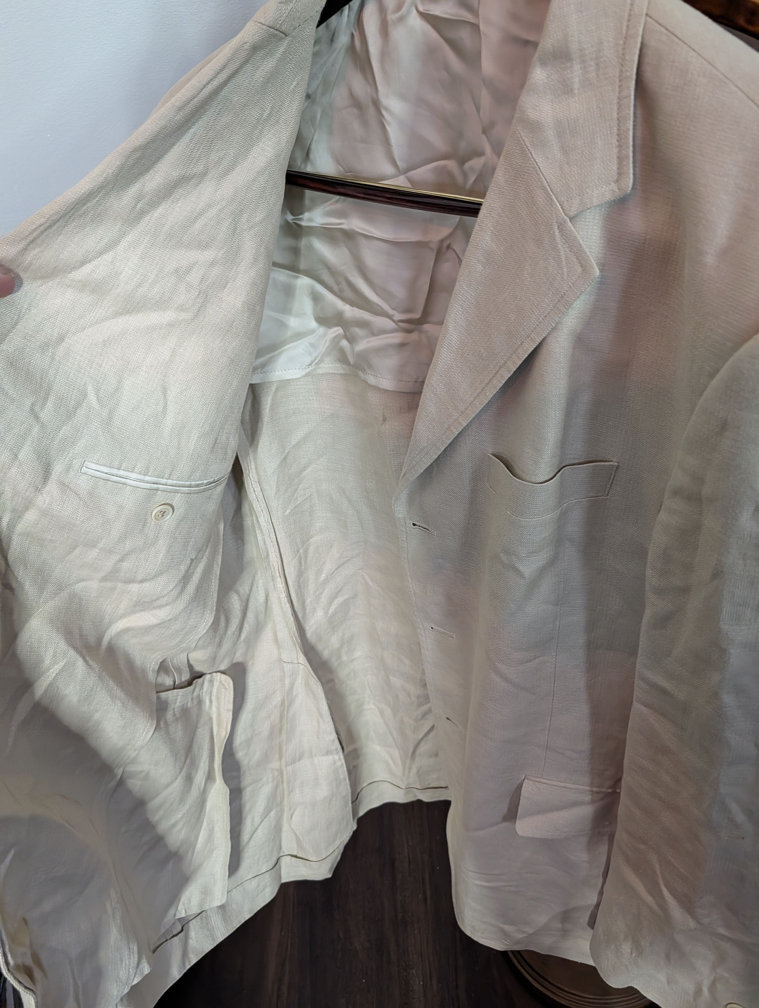 Faconnable Cream 100% pure LINEN unstructured sport coat XL Size US XL / EU 56 / 4 - 9 Thumbnail