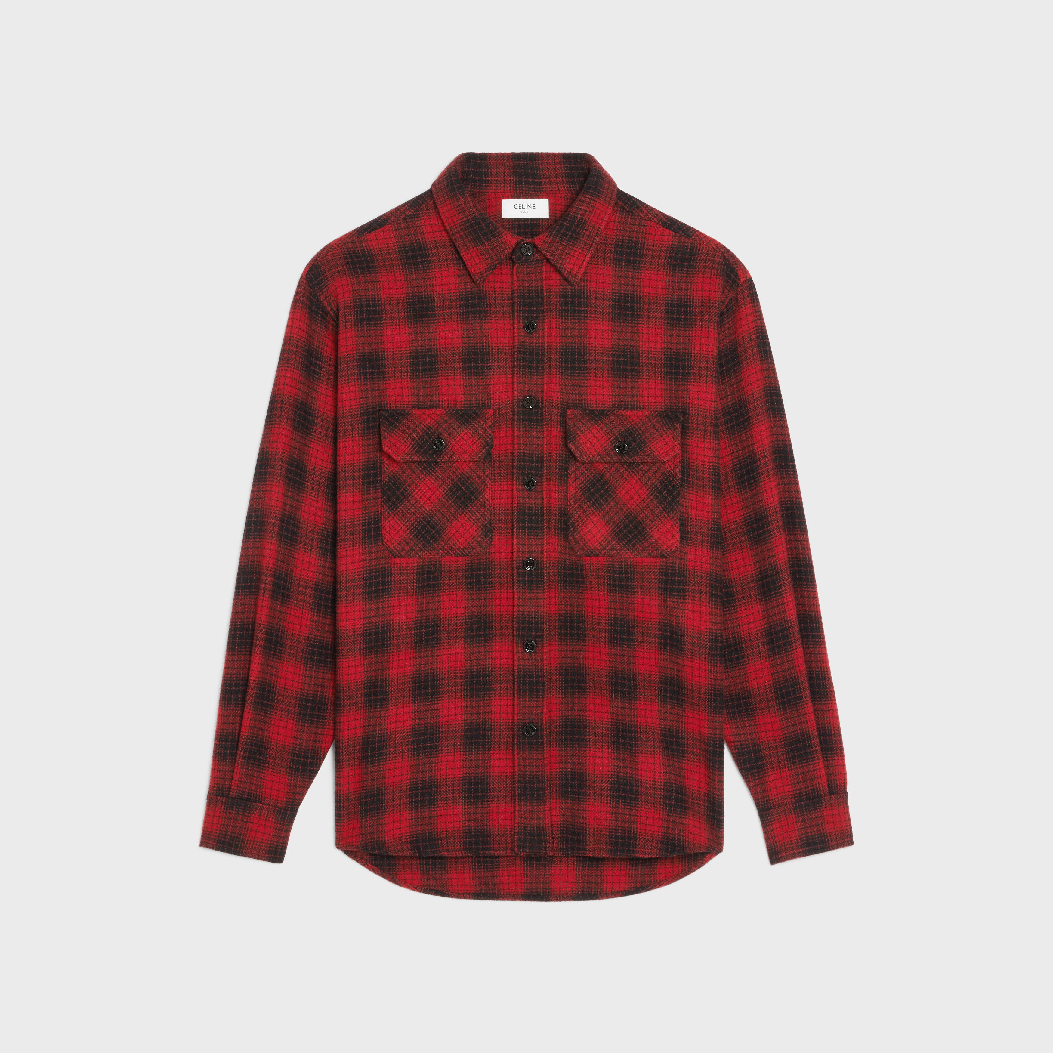 Celine o1bcso1str0824 Loose Shirt in Red/Black Size US XS / EU 42 / 0 - 1 Thumbnail