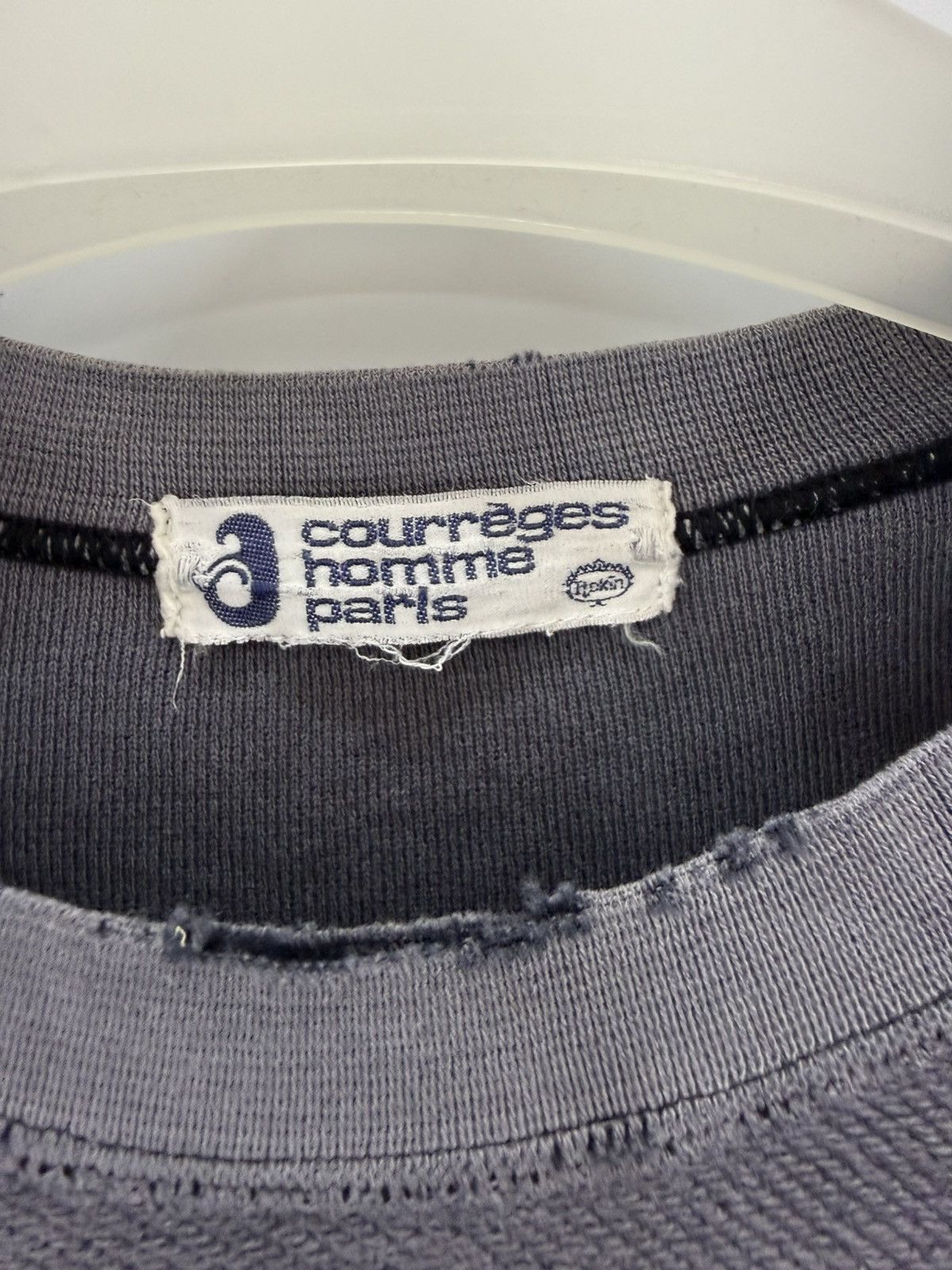 Andre Courreges 🔥 80s Courréges Homme Paris Faded Valour Distressed Sweat Size US M / EU 48-50 / 2 - 8 Thumbnail