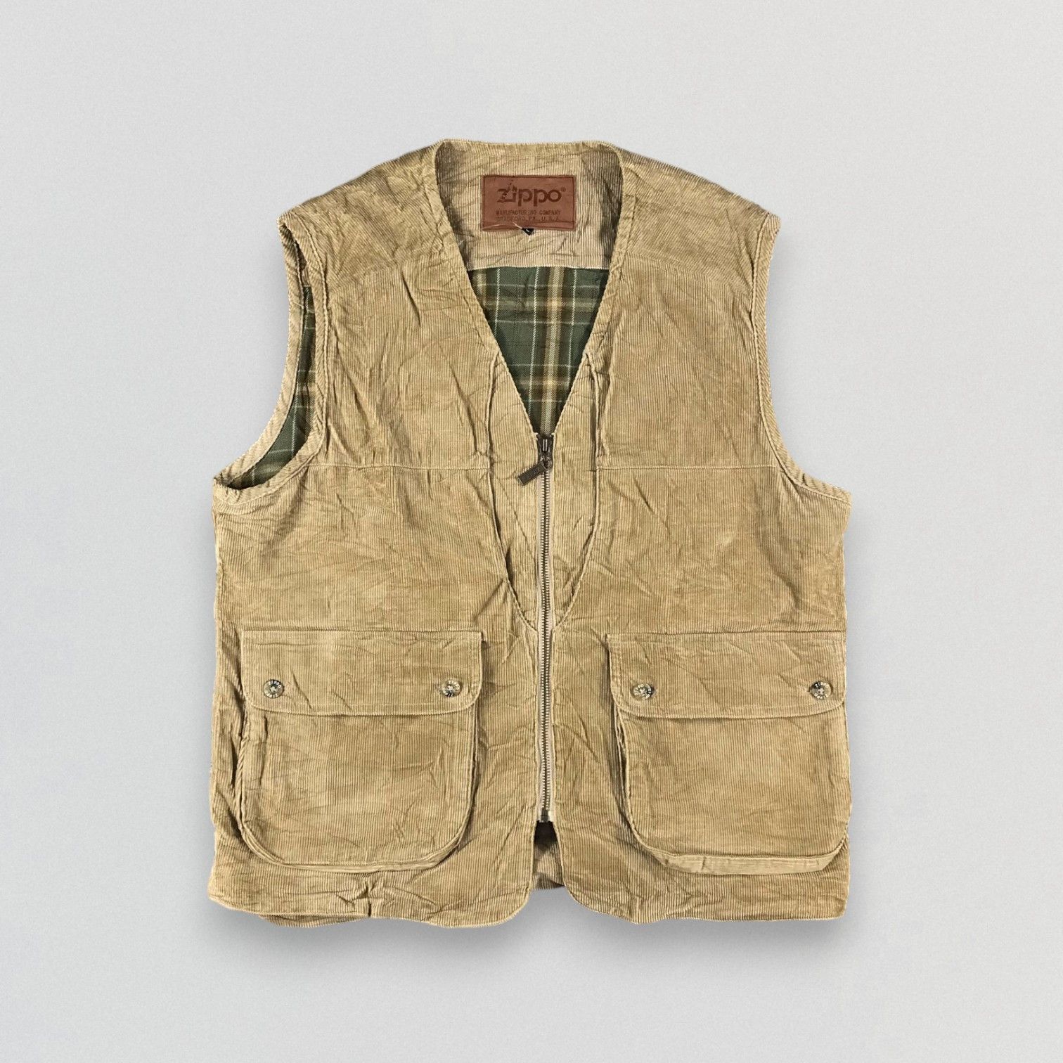 image of Vintage x Zippo Corduroy Vest in Brown, Men's (Size Large)