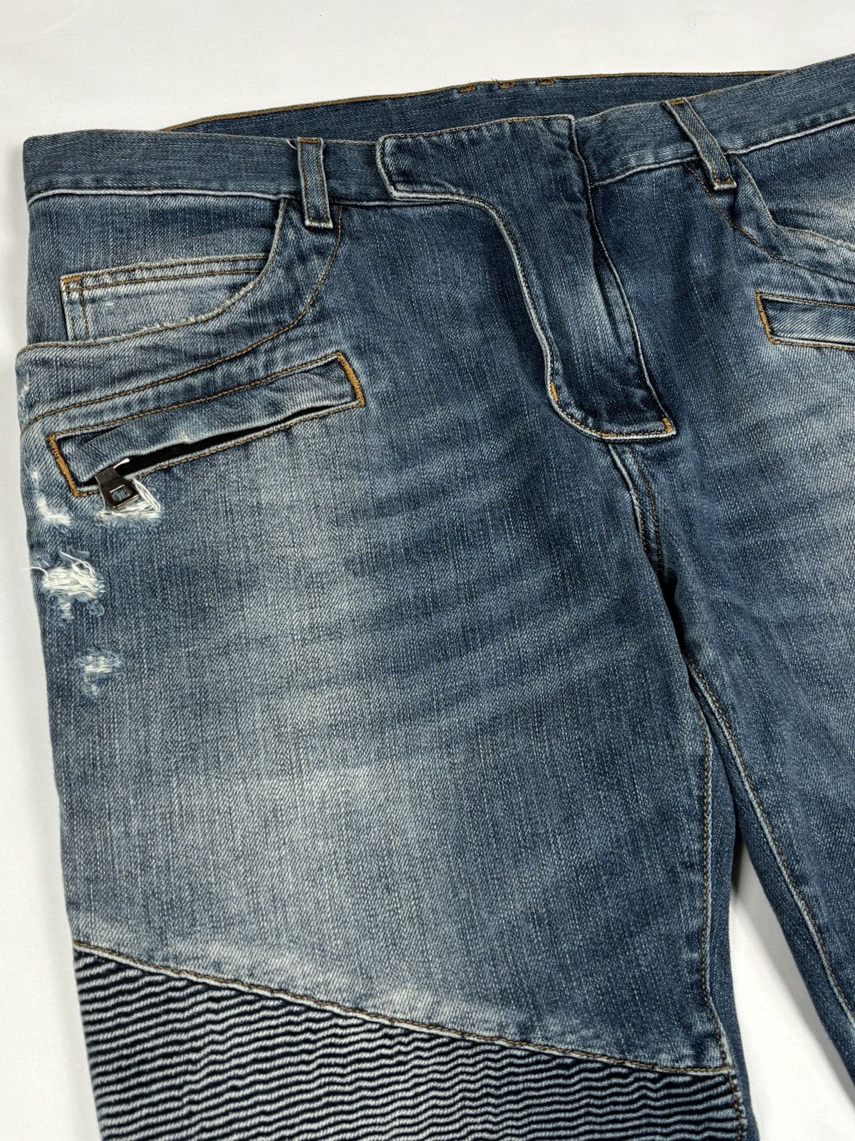Balmain S/S 2017 Christophe Decarnin Biker Denim Jeans Size US 32 / EU 48 - 3 Thumbnail