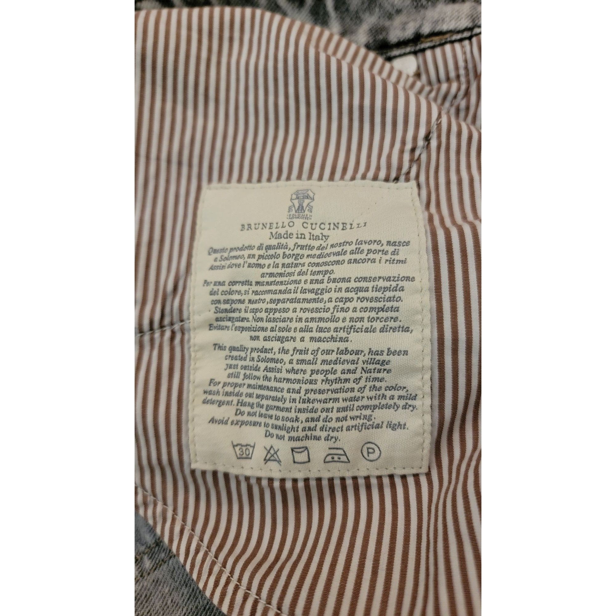Brunello Cucinelli Brunello Cucinelli Men’s Grey/Black Acid Wash Jeans – IT Siz Size US 32 / EU 48 - 8 Thumbnail
