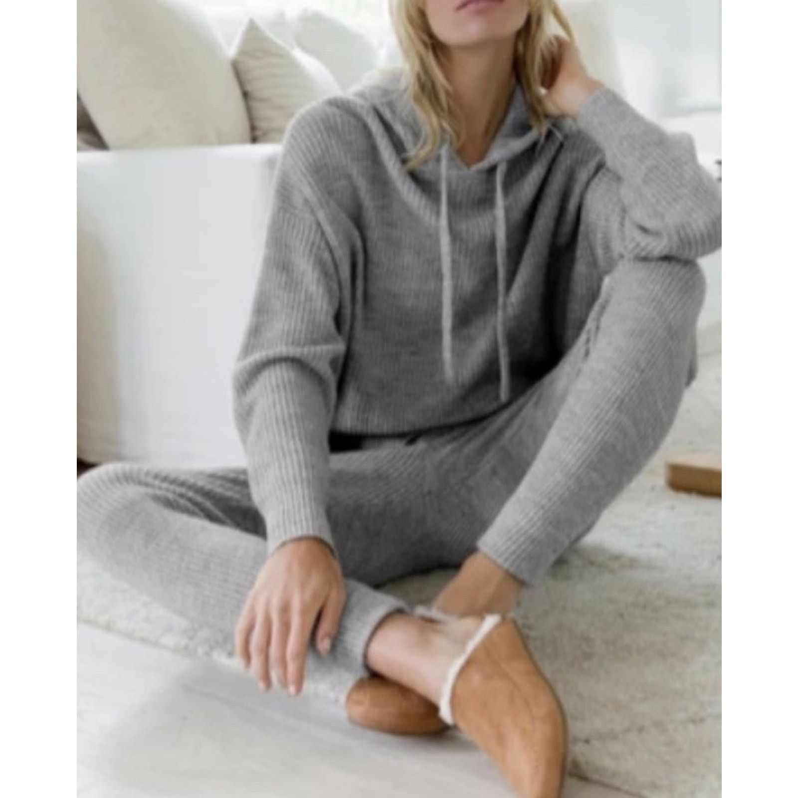 Kayden K Jenni Kayne Wool Alpaca Knit Set Gray Size M A001059 Size M / US 6-8 / IT 42-44 - 3 Thumbnail