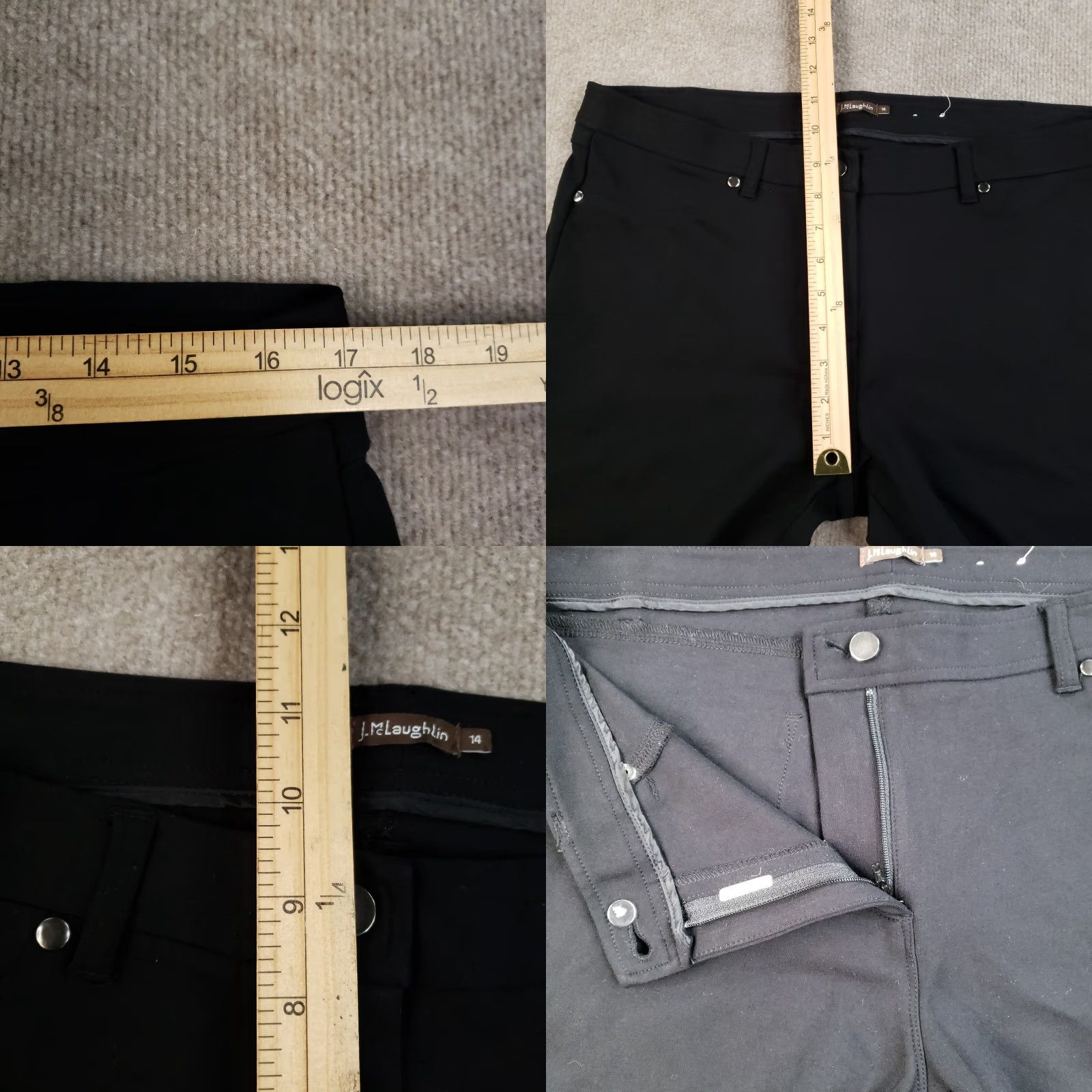 J.McLaughlin J. McLaughlin Pants Adult Size 14 Black Stretch Straight Chino Casual Knit 27in Inseam Women Size 34" / US 12 / IT 48 - 8 Thumbnail