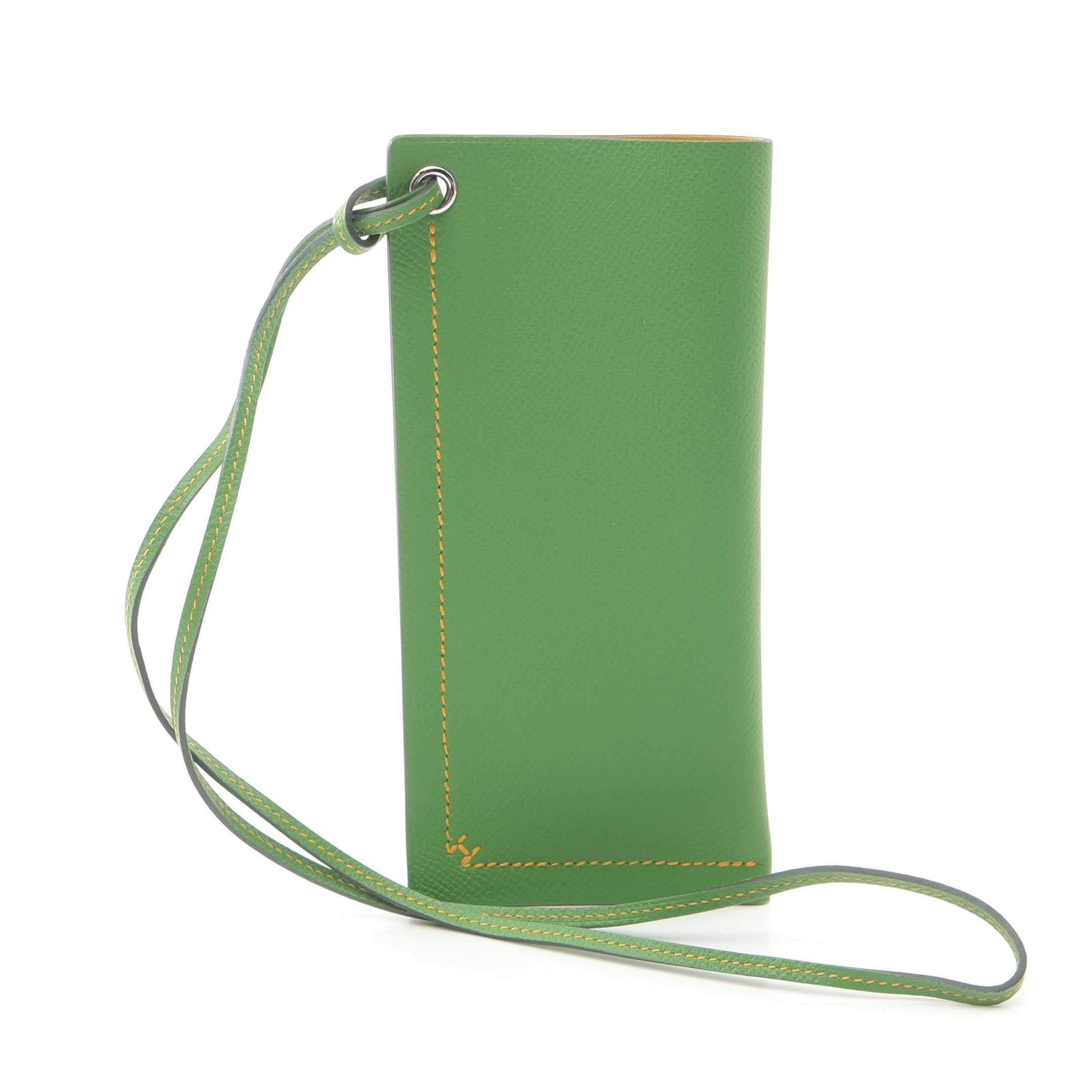 Hermes Hermes H Sellier Verso Veil Yucca Sun Glasses Case Veau Epsom Yellow-Green Silver Hardware B Stamp Size ONE SIZE - 1 Thumbnail