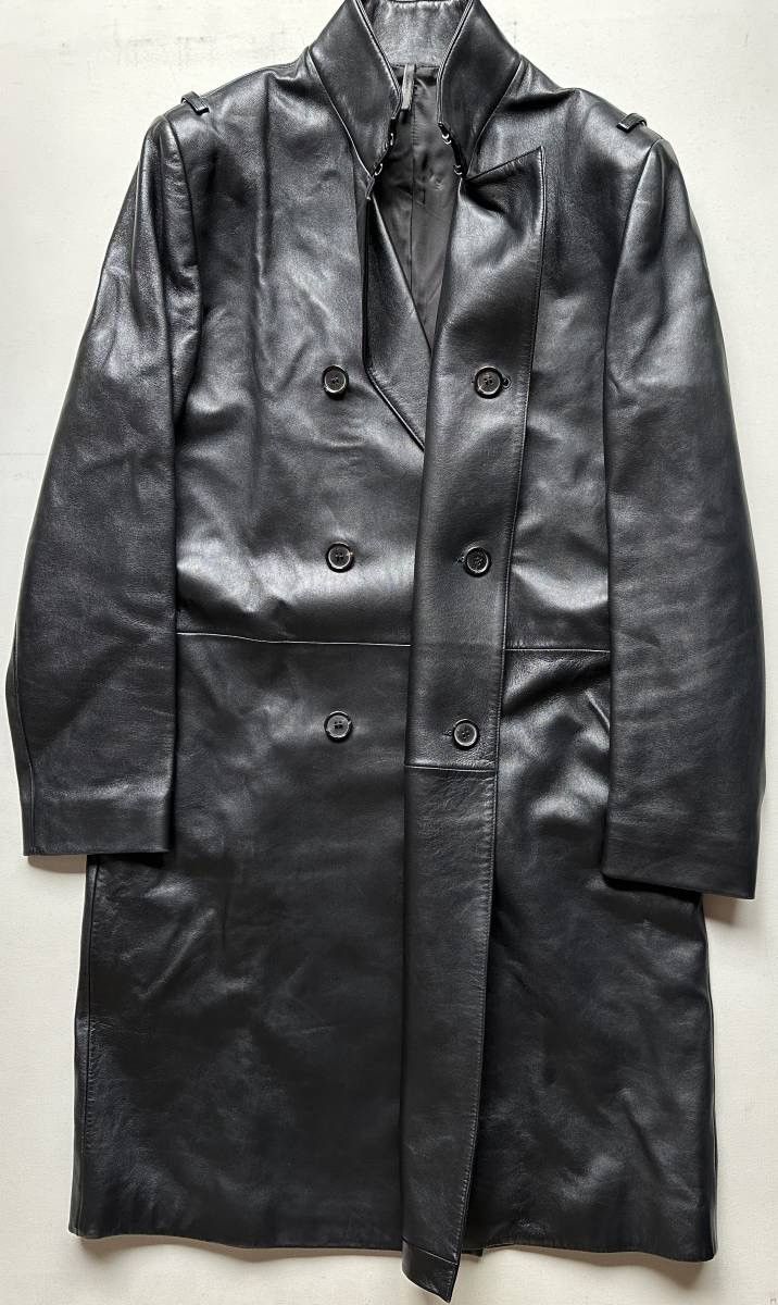 Dior × Hedi Slimane AW01 SOLITAIRE double breasted leather coat Size US L / EU 52-54 / 3 - 2 Thumbnail