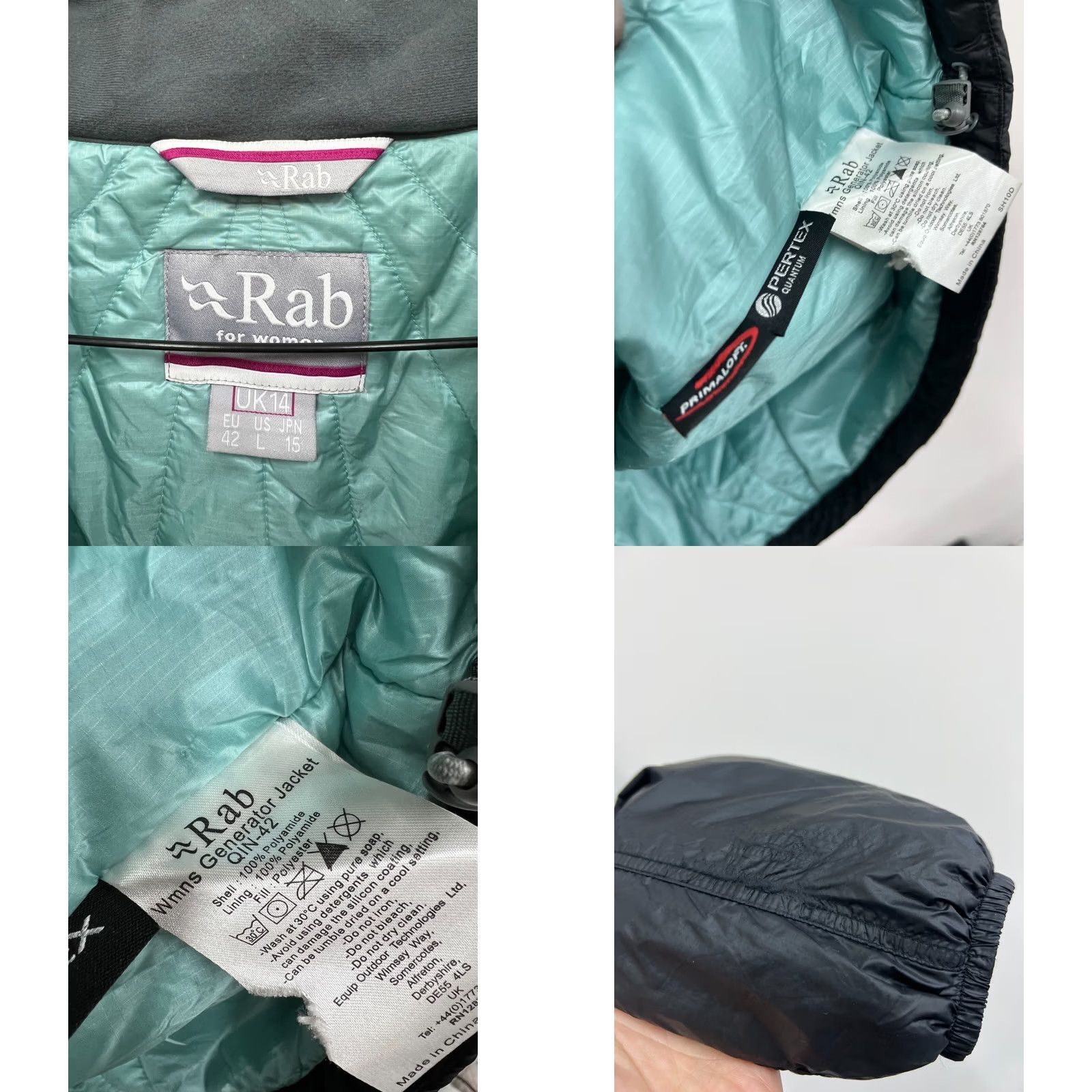 Rab RAB Jacket Primaloft Pertex Quantium Ladies Size L Blue Zip Long Sleeve Subtle Logo - Shirt/Jacket Size L / US 10 / IT 46 - 7 Thumbnail