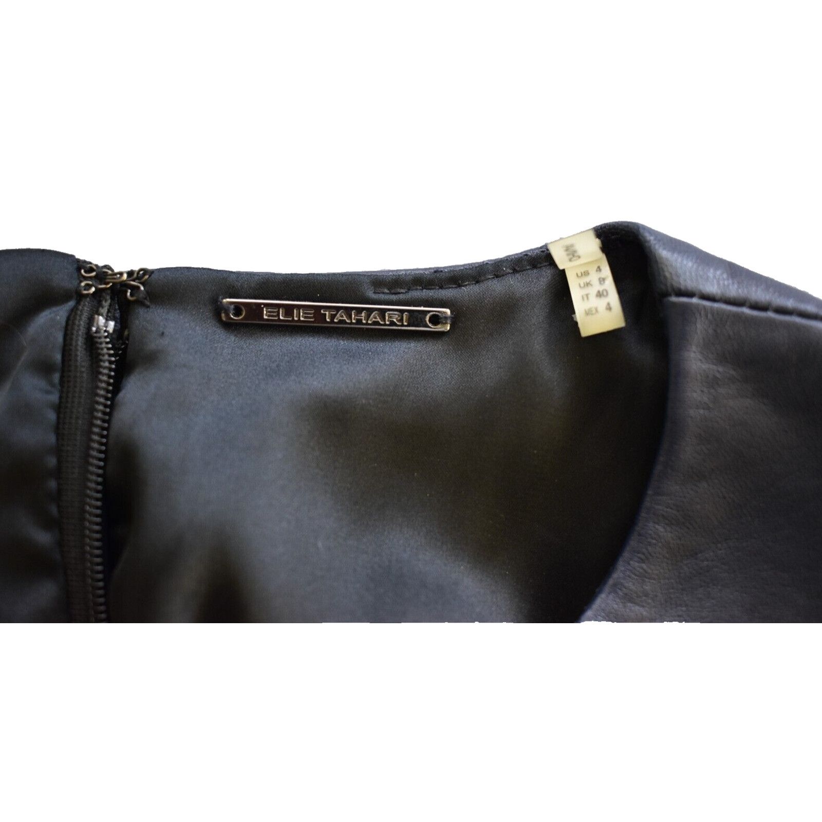 Elie Tahari ELIE TAHARI Isadora Leather Combo Sleeveless Buckle Dress 4 Size S / US 4 / IT 40 - 4 Thumbnail