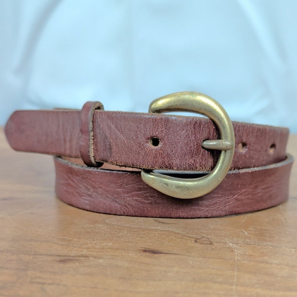 Other × Vintage Vintage Leather Man Ltd USA Made Brown Leather belt 28 Size ONE SIZE - 1 Thumbnail
