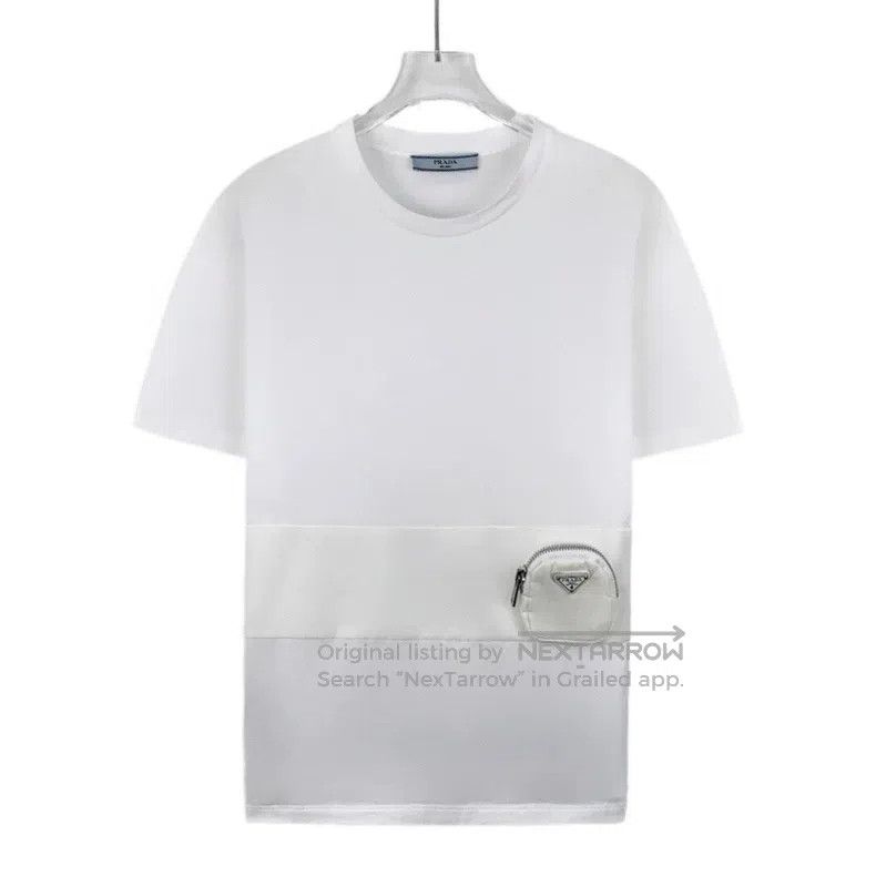 Prada Prada White triangle standard waist bag cotton round-neck Size US S / EU 44-46 / 1 - 1 Thumbnail