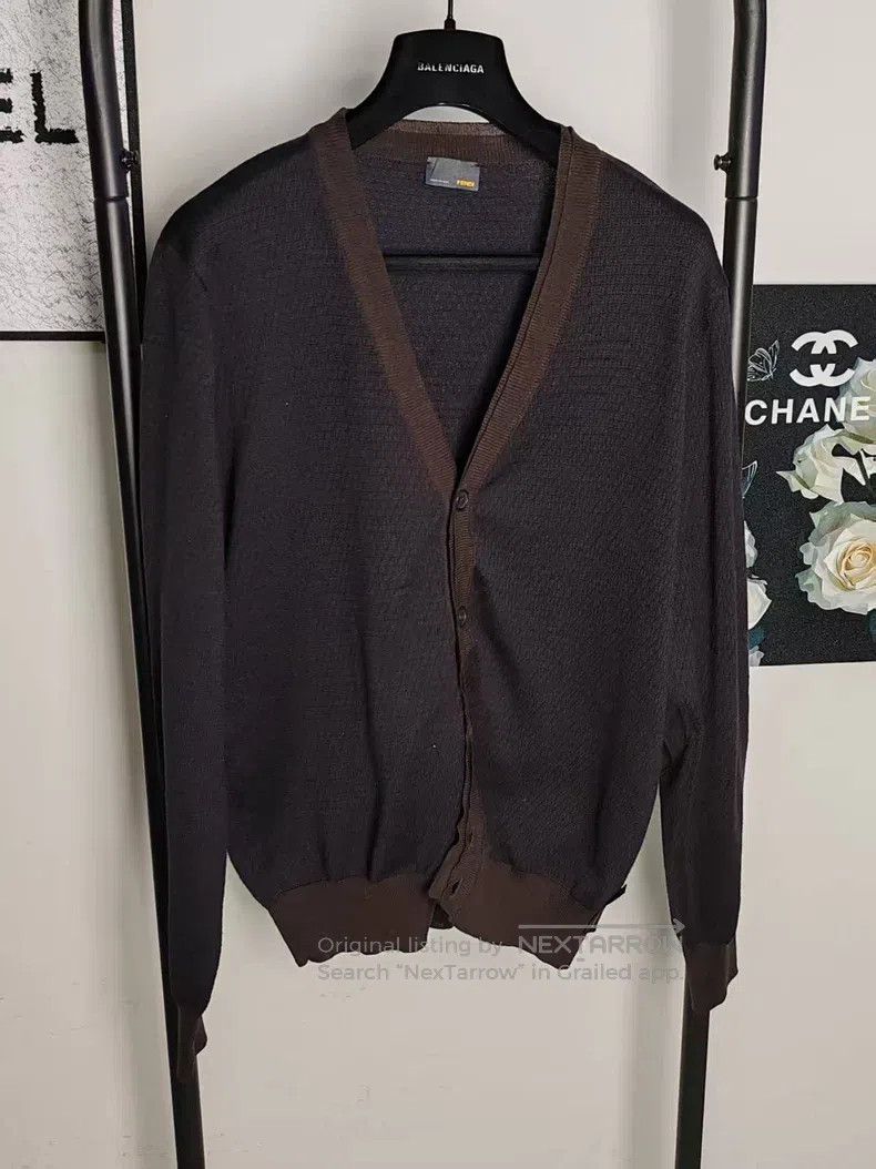 Fendi Fendi Double F Logo Print Cardigan Size US M / EU 48-50 / 2 - 1 Thumbnail