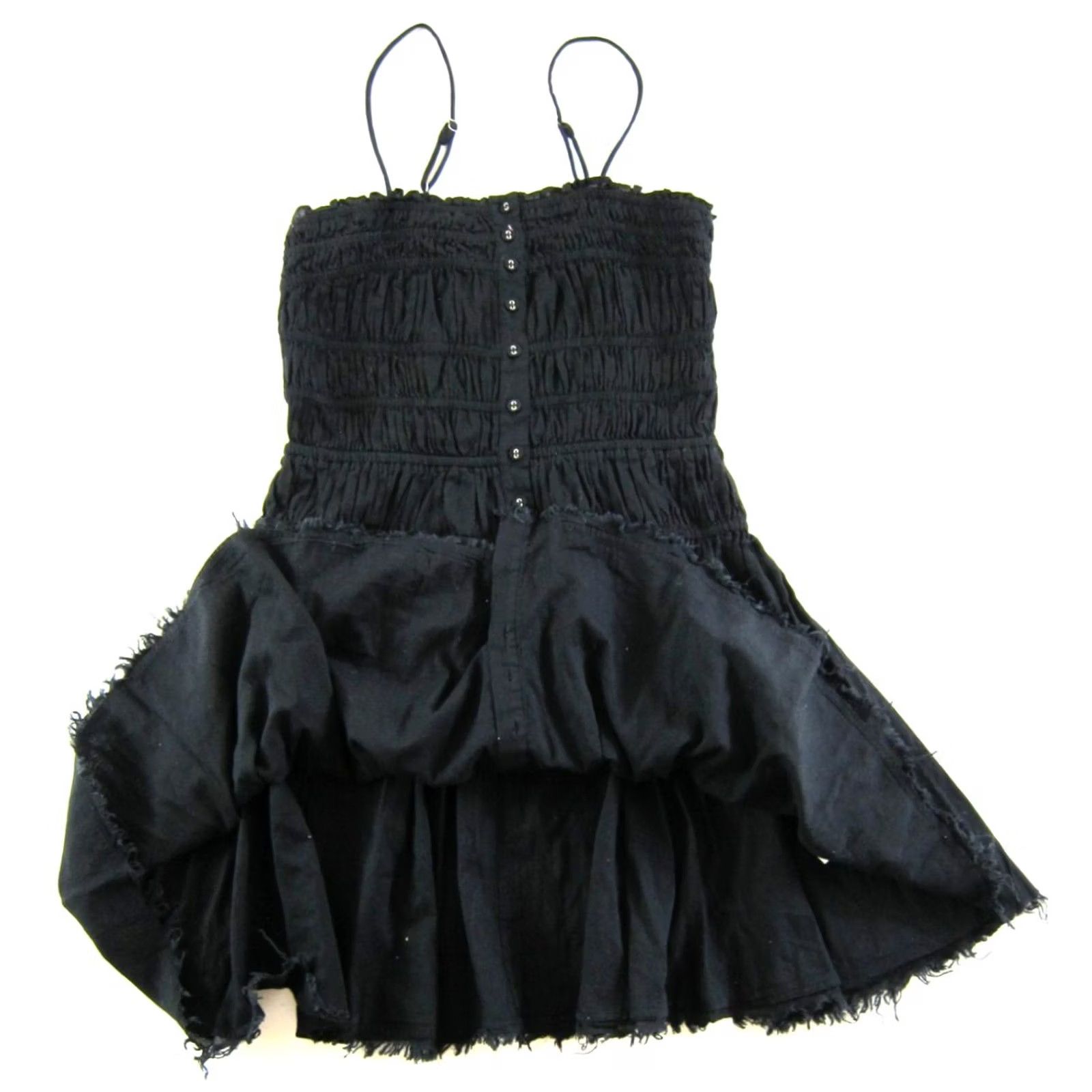 Vintage Rita Ora Primark Sun Dress XS Black NWT Button Down Stretch Spaghetti Strap Size XS / US 0-2 / IT 36-38 - 5 Thumbnail
