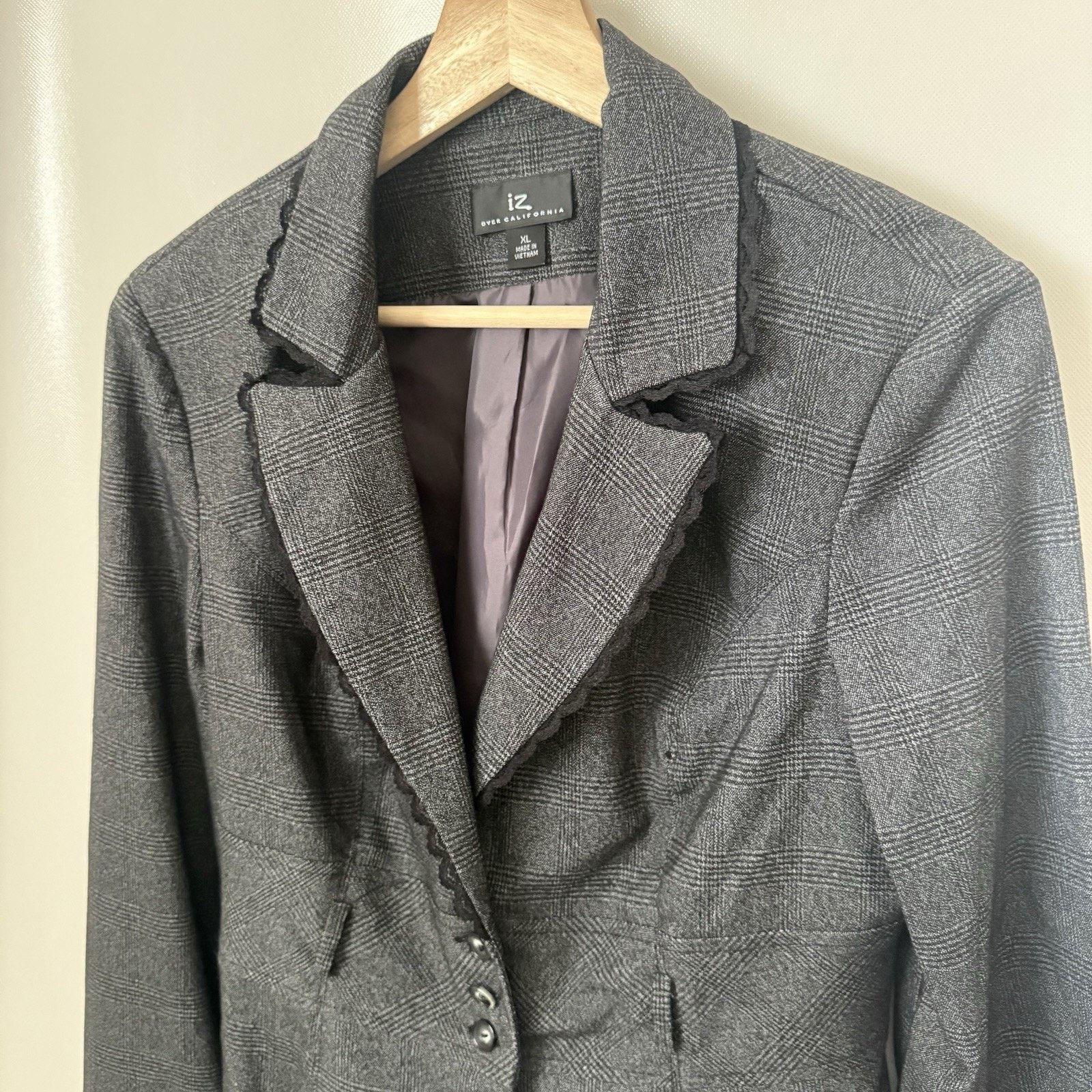 Other Y2K Iz Byer California Juniors Plaid Lace Lightweight Blazer Size XL / US 12-14 / IT 48-50 - 5 Thumbnail