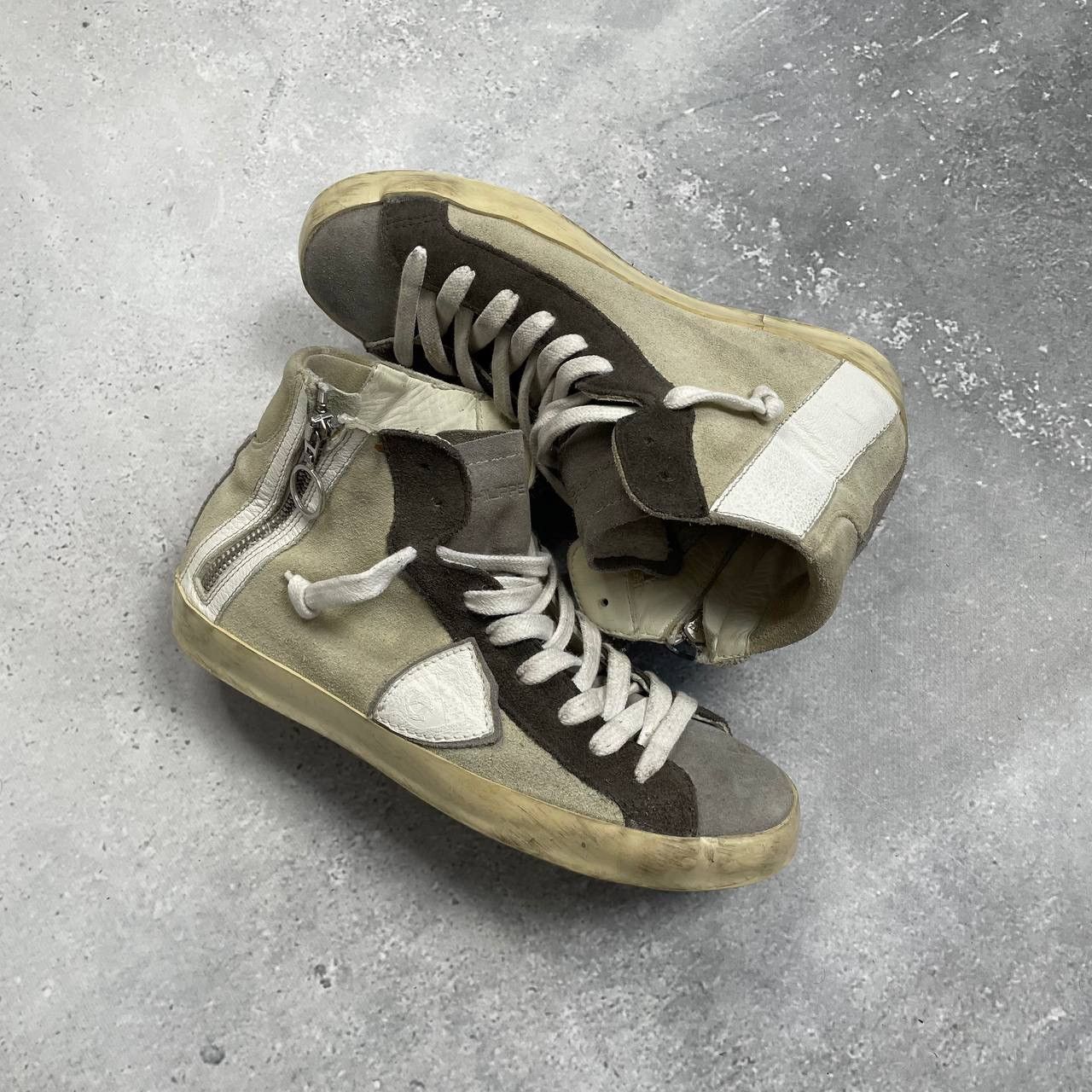 Philippe Model Philippe Model Hi Top Suede Sneakers Women’s Beige/ Gray 38 Size US 8 / IT 38 - 1 Thumbnail