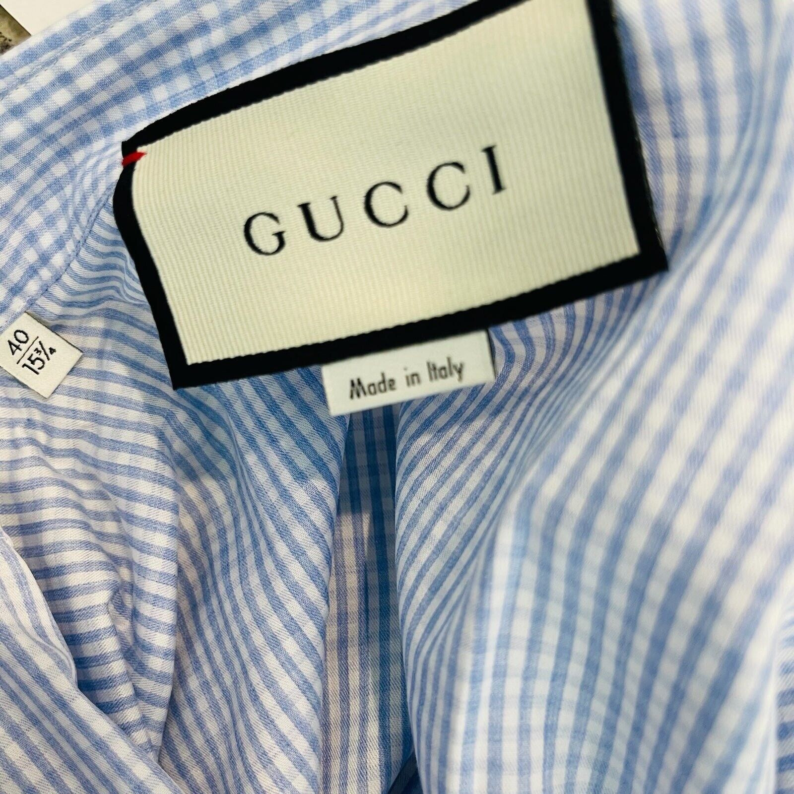 Gucci Gucci Men's Blue Pocket Button Down Shirt Size US S / EU 44-46 / 1 - 3 Thumbnail
