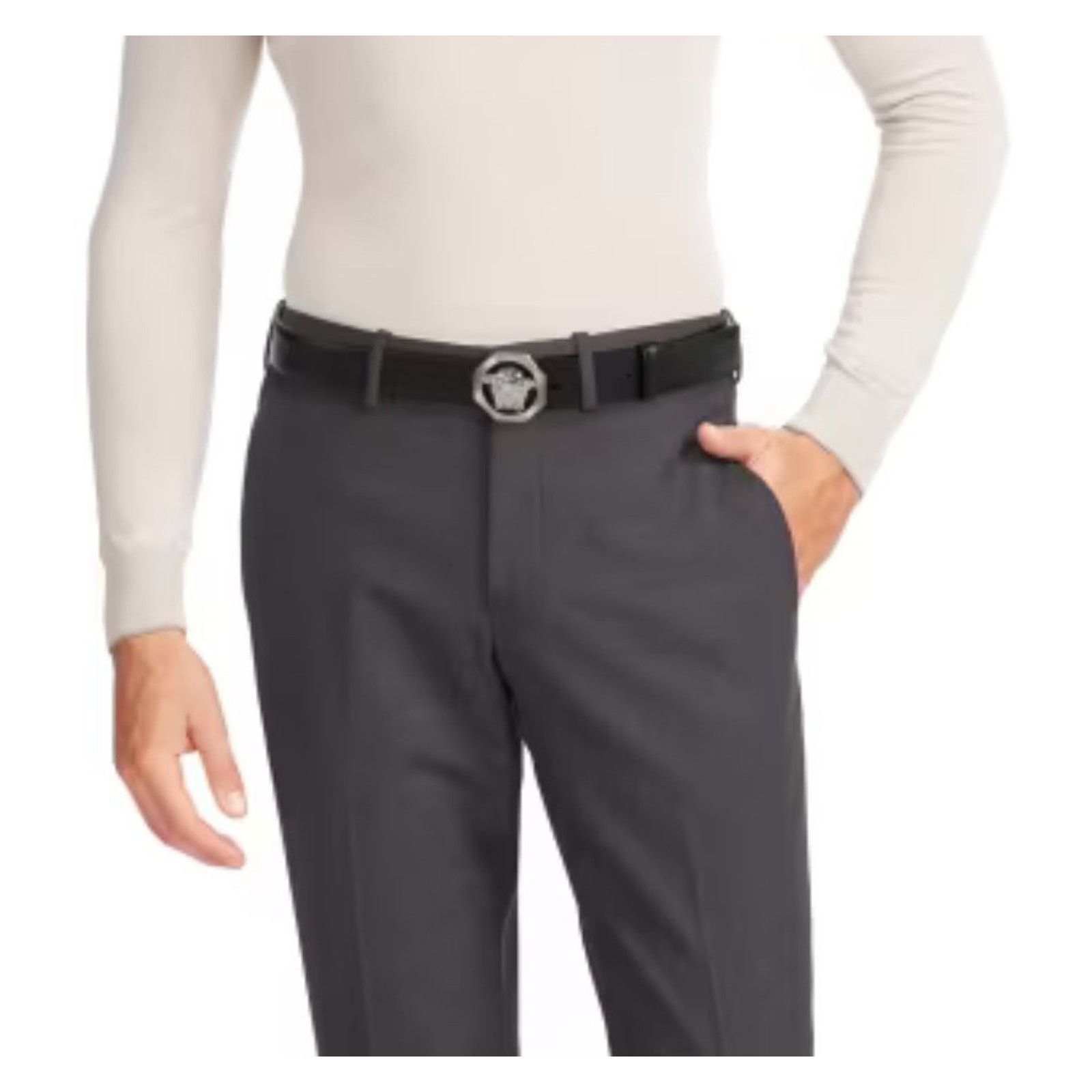 Versace $895 NWT Versace Black Medusa Logo Leather Belt 120(42) Size 42 - 10 Thumbnail