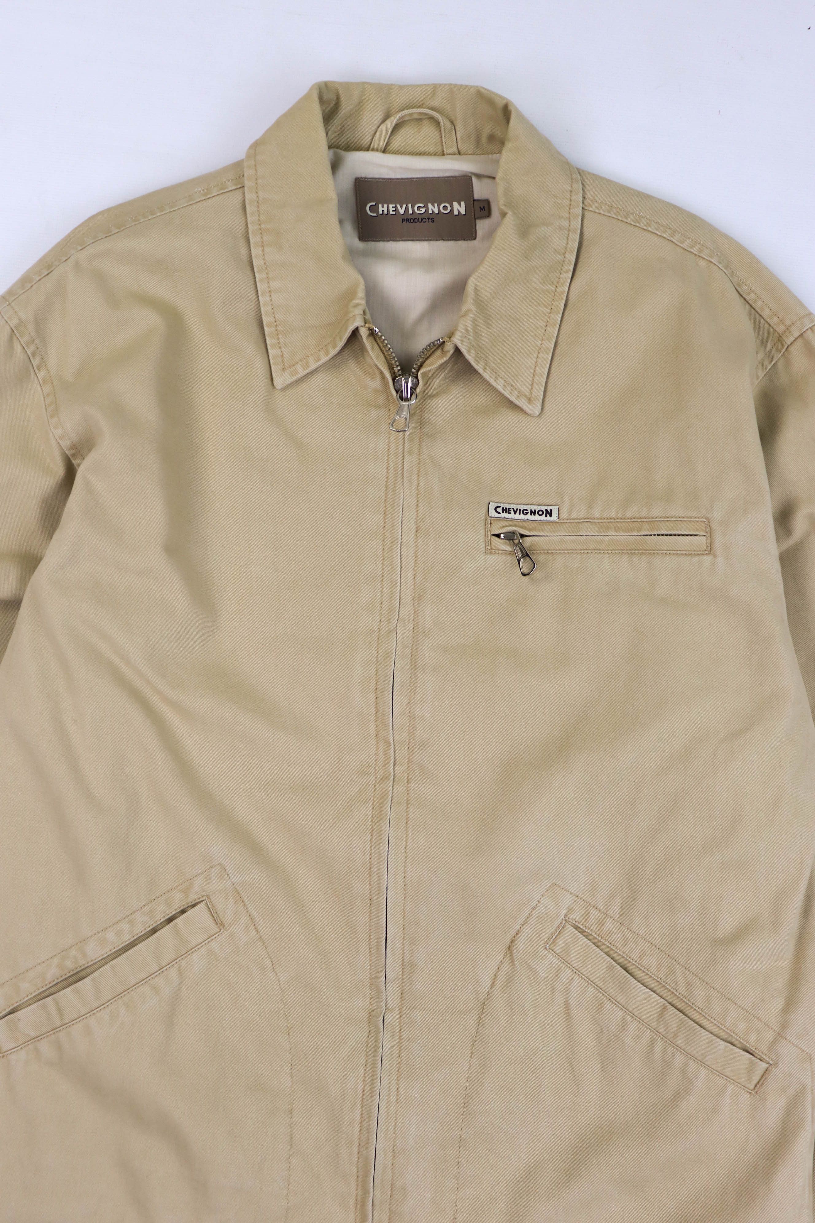 Chevignon CHEVIGNON Vintage Sand Beige Cotton Zip Jacket Size US M / EU 48-50 / 2 - 3 Thumbnail