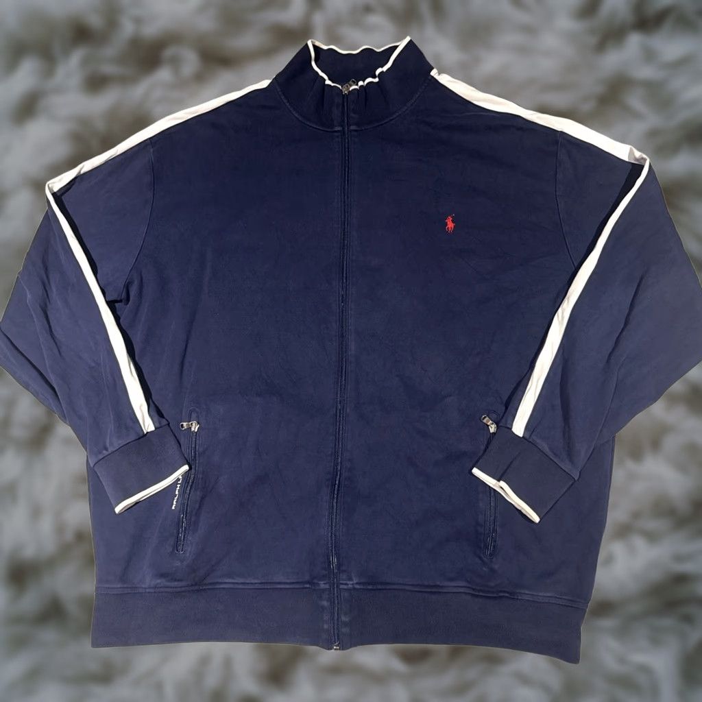 Polo Ralph Lauren Polo Ralph Lauren Track Jacket Men 3XLT Navy Full Zip Interlock Size US XXL / EU 58 / 5 - 1 Thumbnail