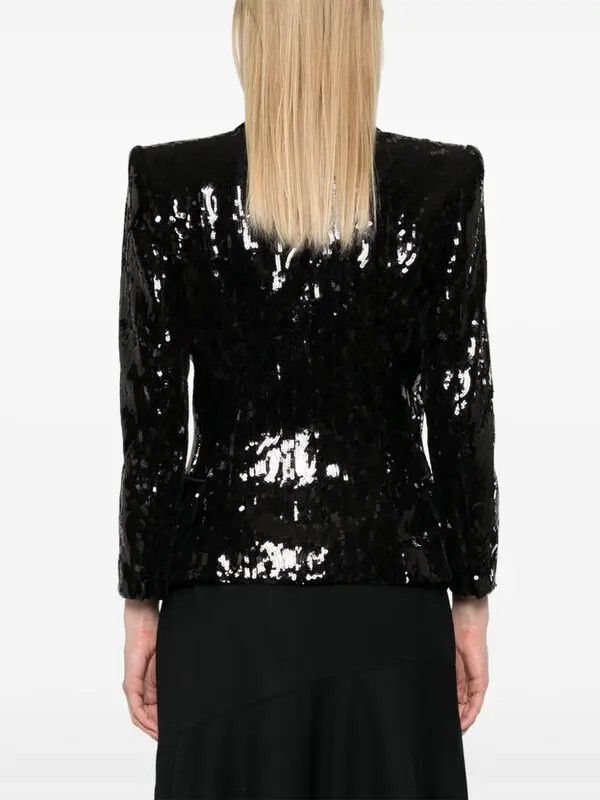 Balmain o1s1wg111225 Sequinned Blazer in Black Size XL / US 12-14 / IT 48-50 - 4 Thumbnail