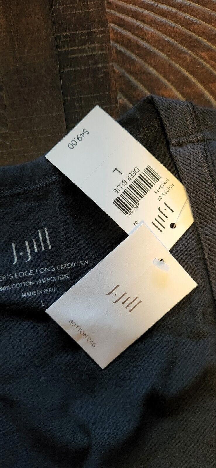 Designer New J Jill Summer's Edge Long Cardigan Deep Blue Size Large Size L / US 10 / IT 46 - 4 Thumbnail