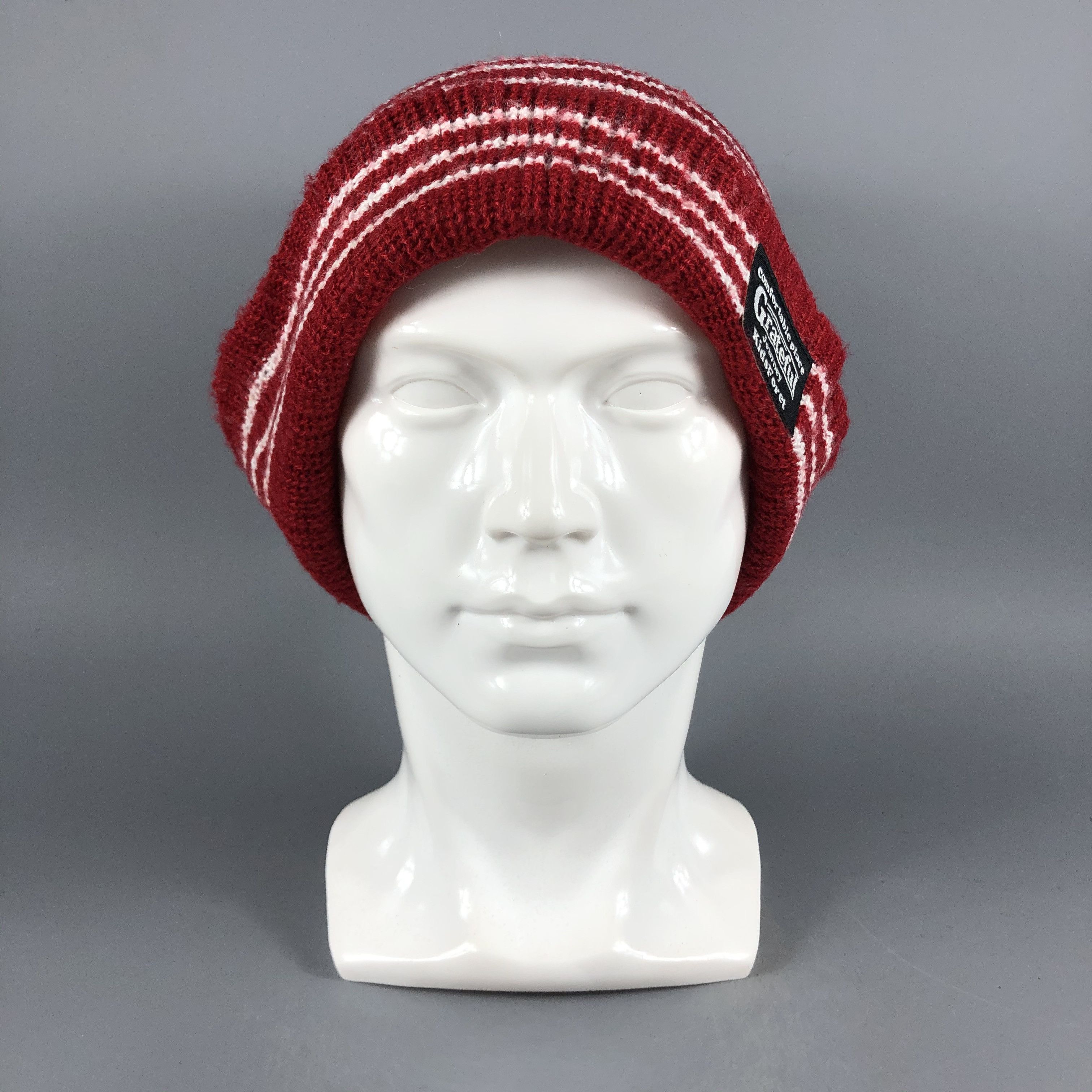 Vintage Kids Grateful Journey Stripe Beanie Snow Hat Snow Cap -D930 Size ONE SIZE - 2 Thumbnail