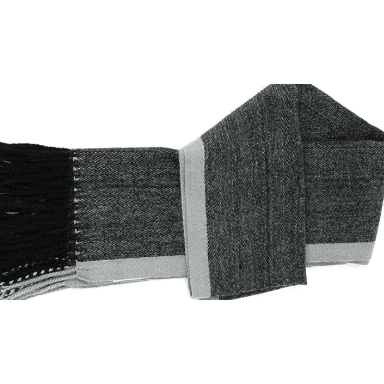 Vintage Alpine Swiss Scarf Plaid Gray One Size Adult Men Unisex 12” W x 80” L Acrylic Cashmere-Fit Winter Scarves Size ONE SIZE - 3 Thumbnail