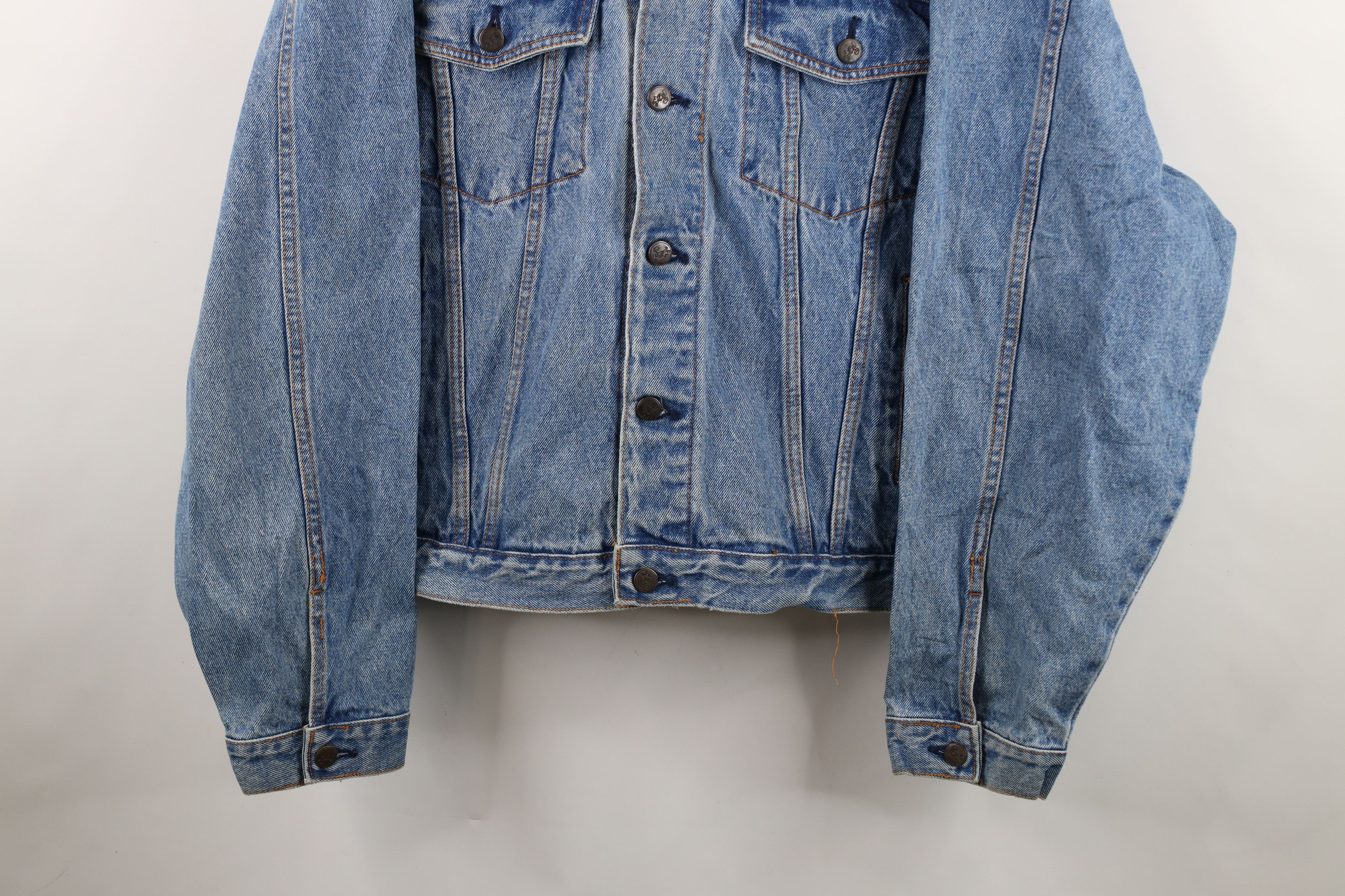 Disney Vintage 90s Disney Mickey Mouse Denim Jean Trucker Jacket Size US XXL / EU 58 / 5 - 4 Thumbnail