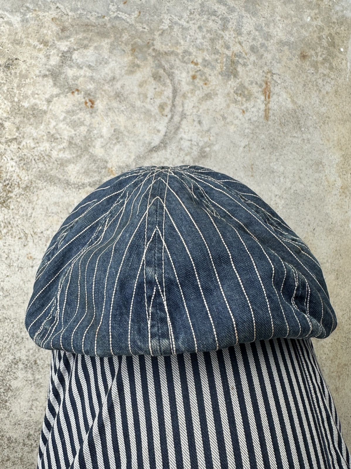 Japanese Brand Pinstripe soft brim newsboy conductor mechanic kountry cap Size ONE SIZE - 6 Thumbnail