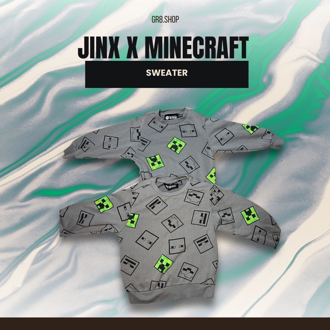 Other Jinx X Minecraft Creeper & Mob Pattern Kids Sweater - Gray & Size US XS / EU 42 / 0 - 1 Thumbnail