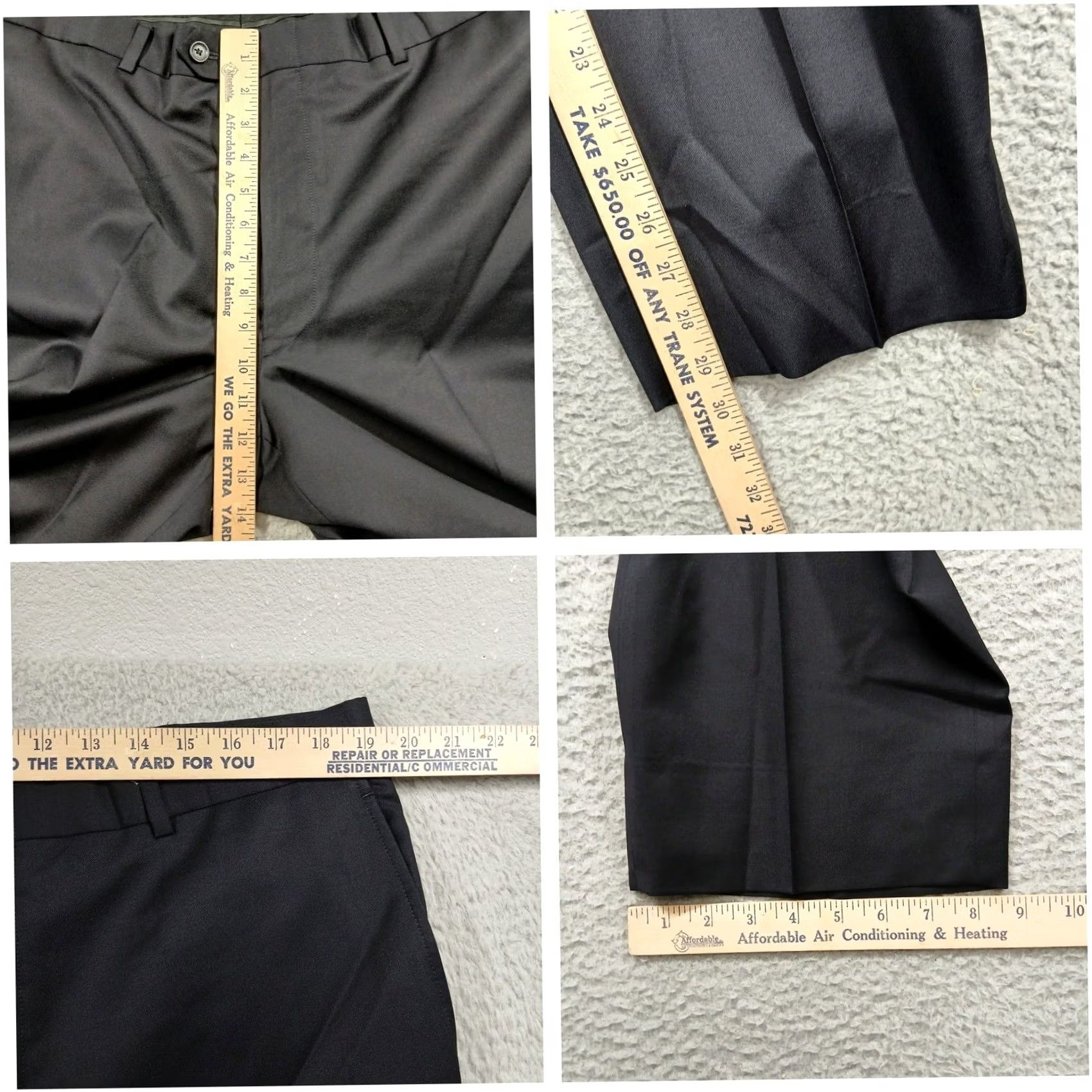 Nordstrom VINTAGE? No. John W. Nordstrom Pants Dress Wool 40R Black EUC Size US 40 / EU 56 - 5 Thumbnail