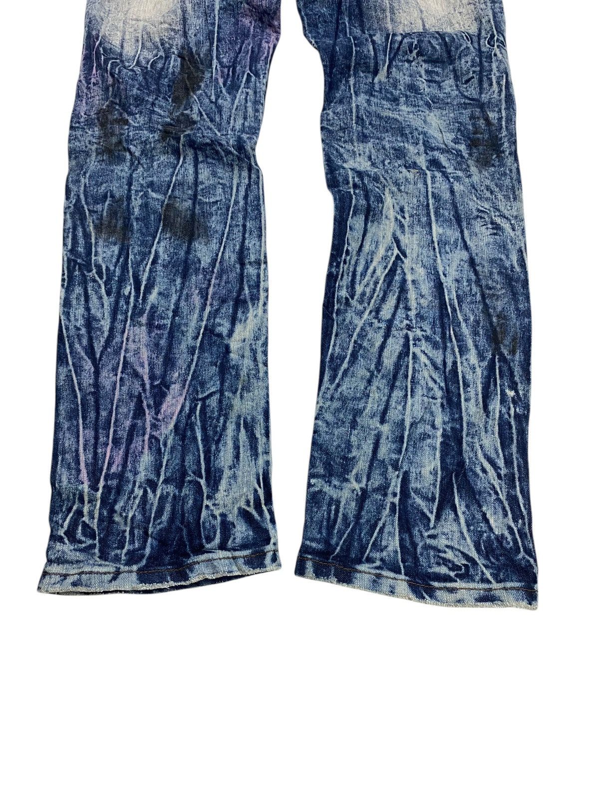 GOSTAR DE FUGA × Japanese Brand Ring of Fire Distressed Acid Washed Zipper Knee Honeycomb Size US 33 - 13 Thumbnail