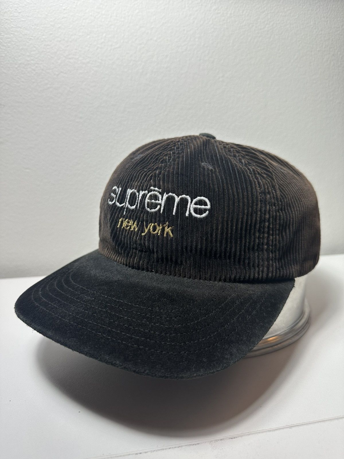 Supreme Supreme Classic Logo Corduroy 6-Panel Cap Hat Size ONE SIZE - 4 Thumbnail