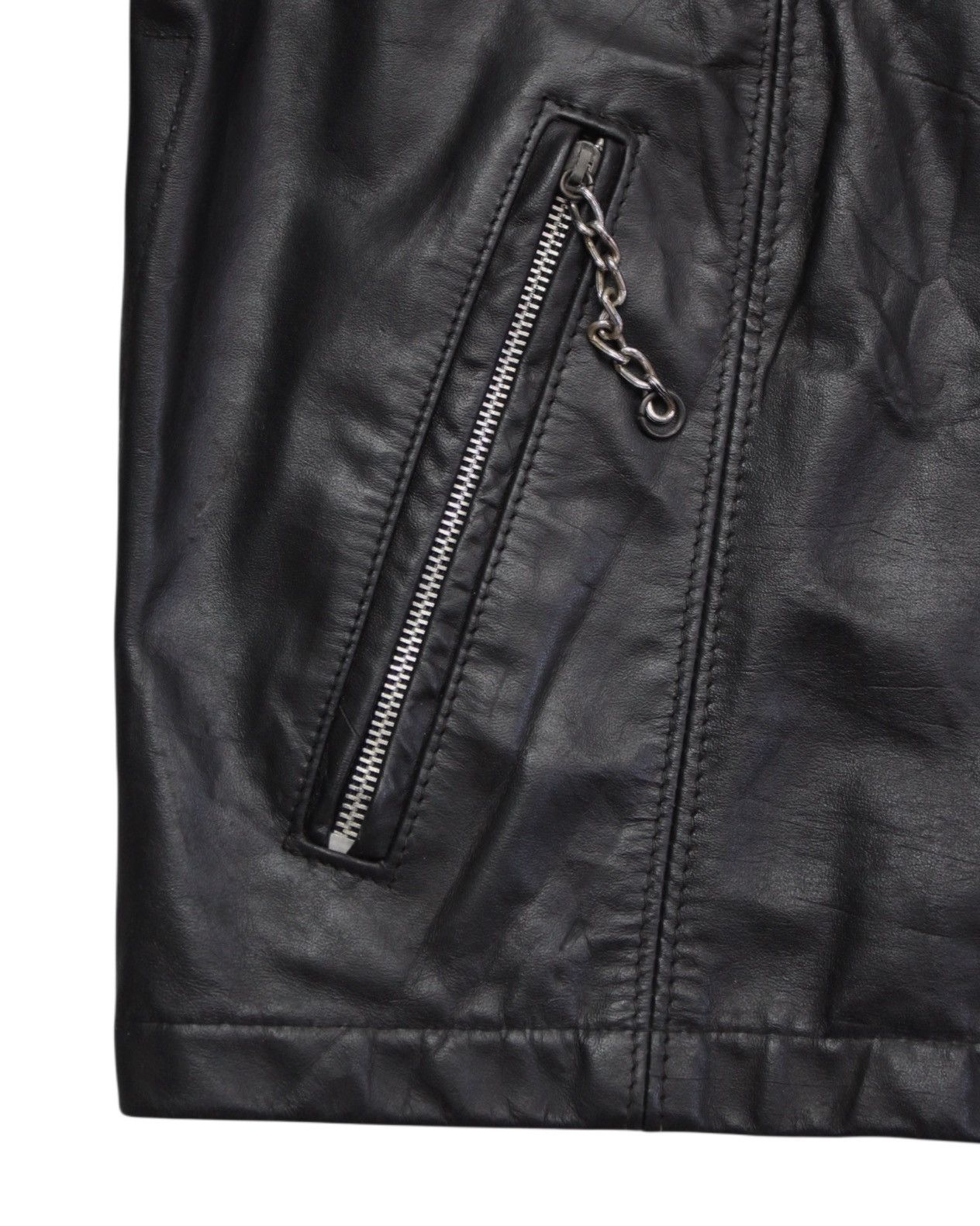 Schott 1980S SCHOTT NYC BLACK CAFE RACER LEATHER JACKET Size US XL / EU 56 / 4 - 6 Thumbnail