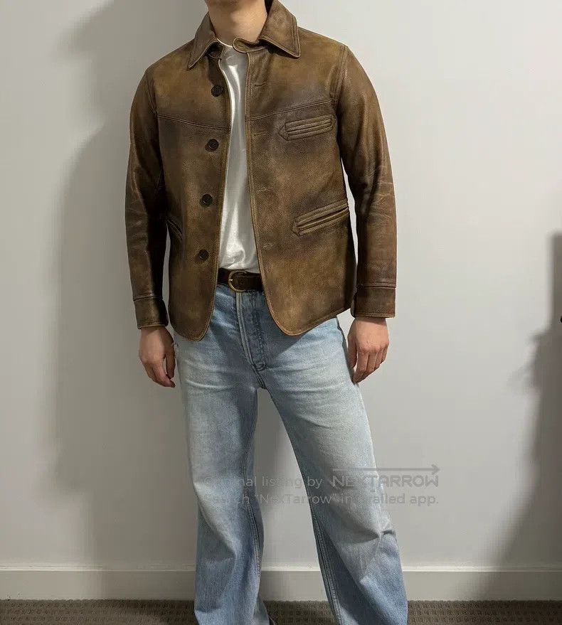 RRL Ralph Lauren RRL Ralph Lauren Sunset Yellow Sluice Officer Leather Robe Size US S / EU 44-46 / 1 - 8 Thumbnail