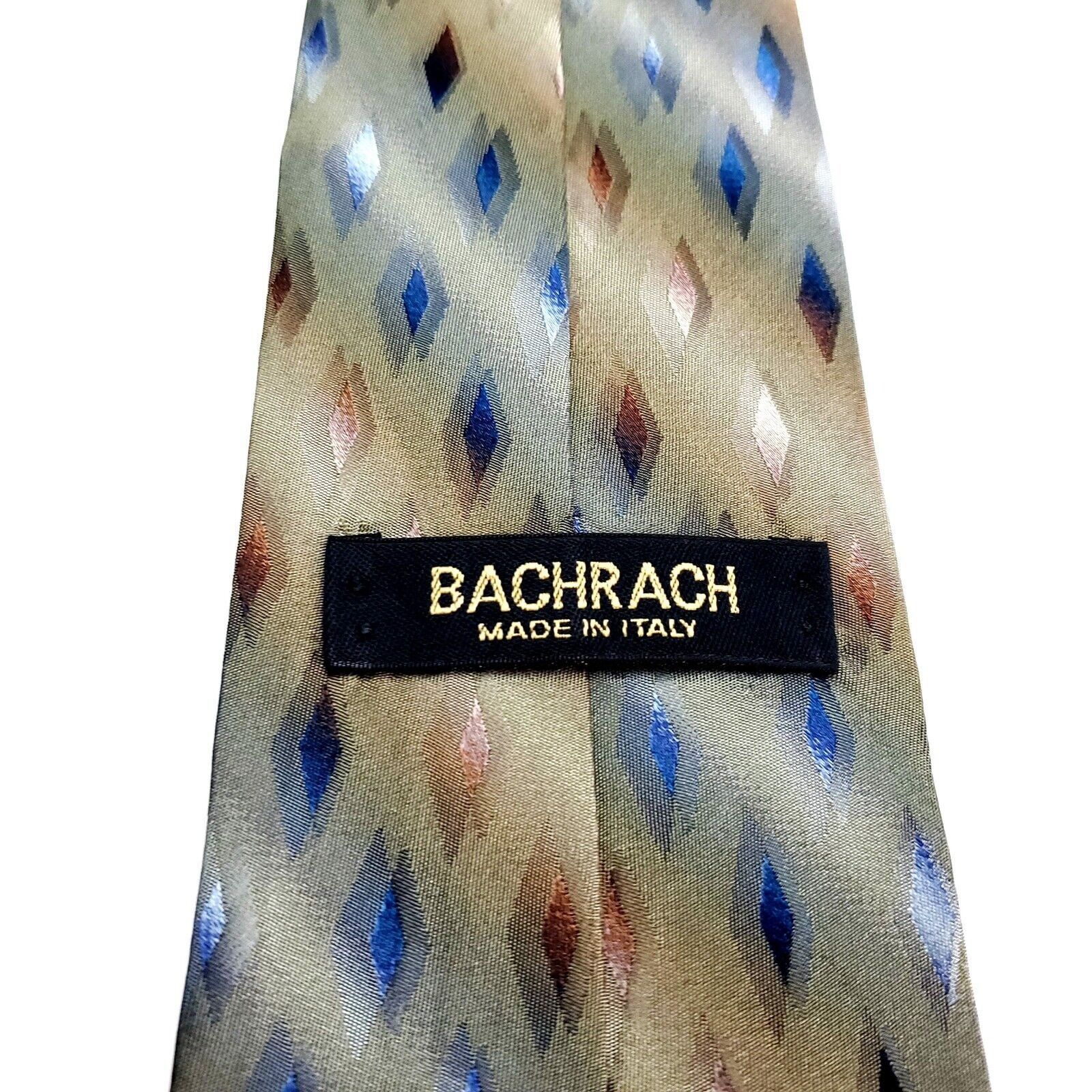 Bachrach Bachrach Textured Silk Tie Tan Blue Size ONE SIZE - 3 Thumbnail