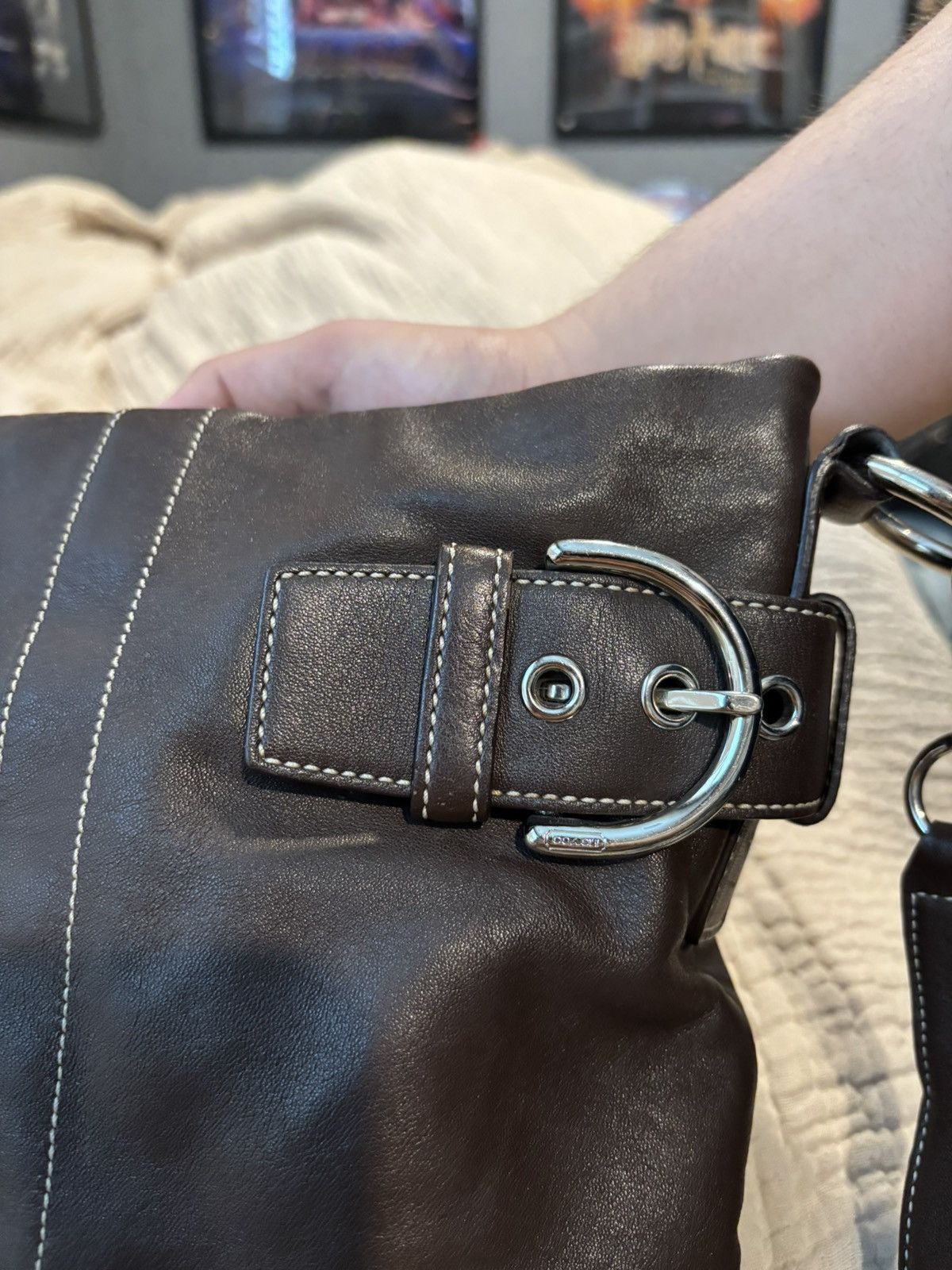 Coach Coach Soho Leather Hobo Bag F05S-1452 DarkBrown Buckle Purse Size ONE SIZE - 6 Thumbnail