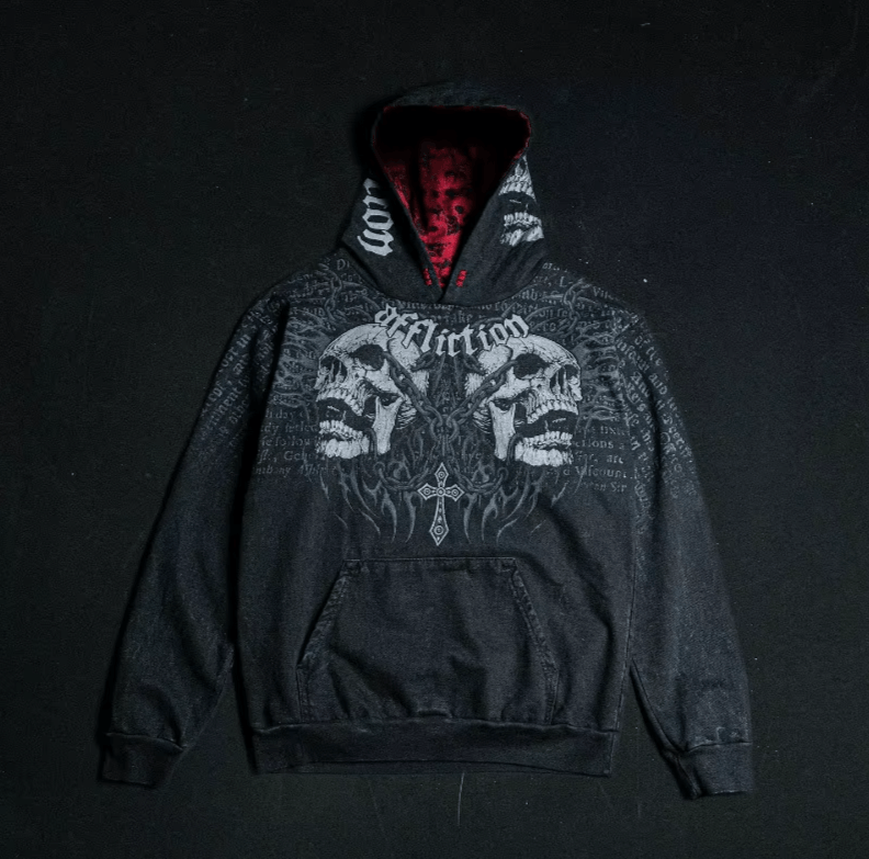 Oversized Skull Print Hoodies